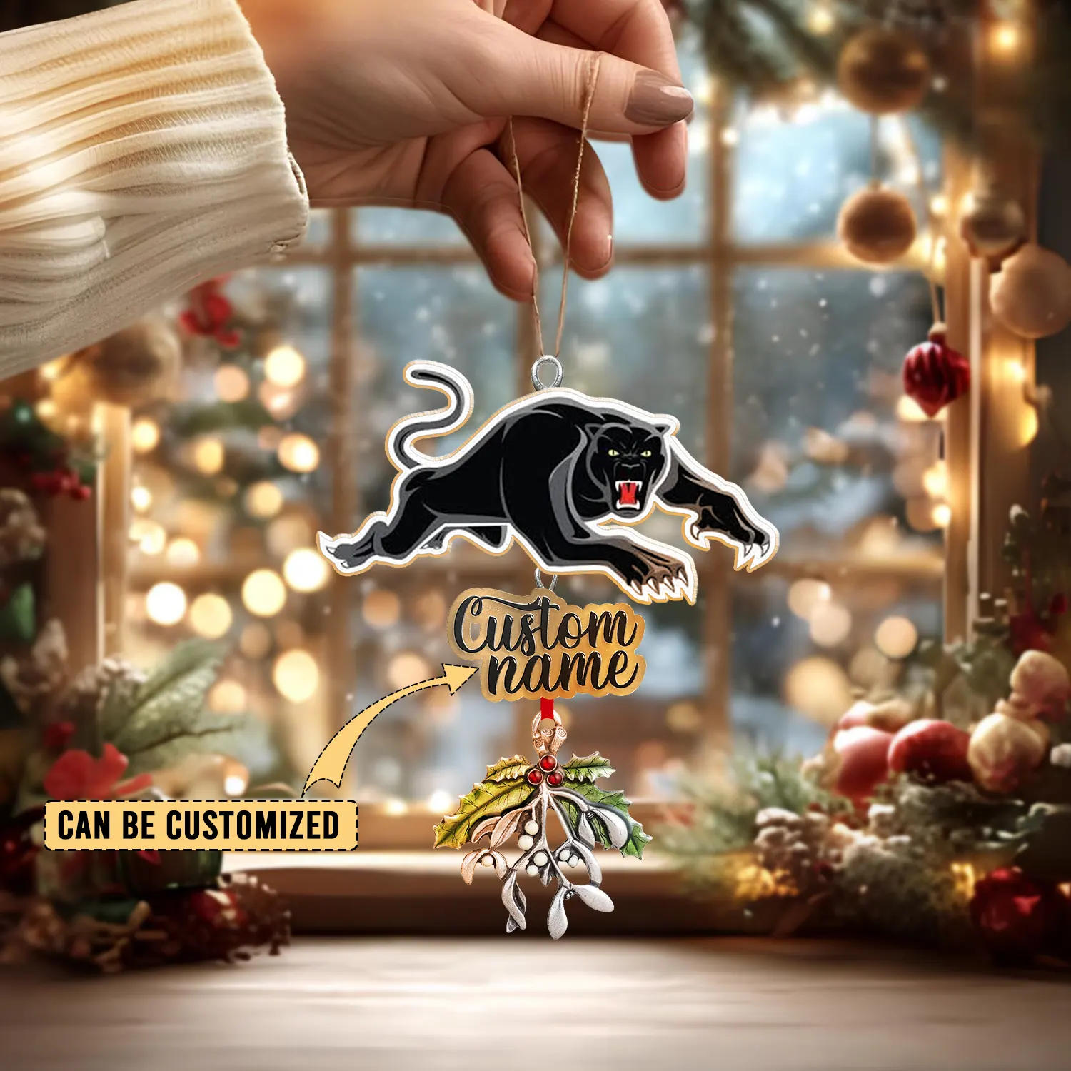 Auspiritmerch Penrith Panthers x Christmas Personalized Acrylic Ornament Gift For Fans