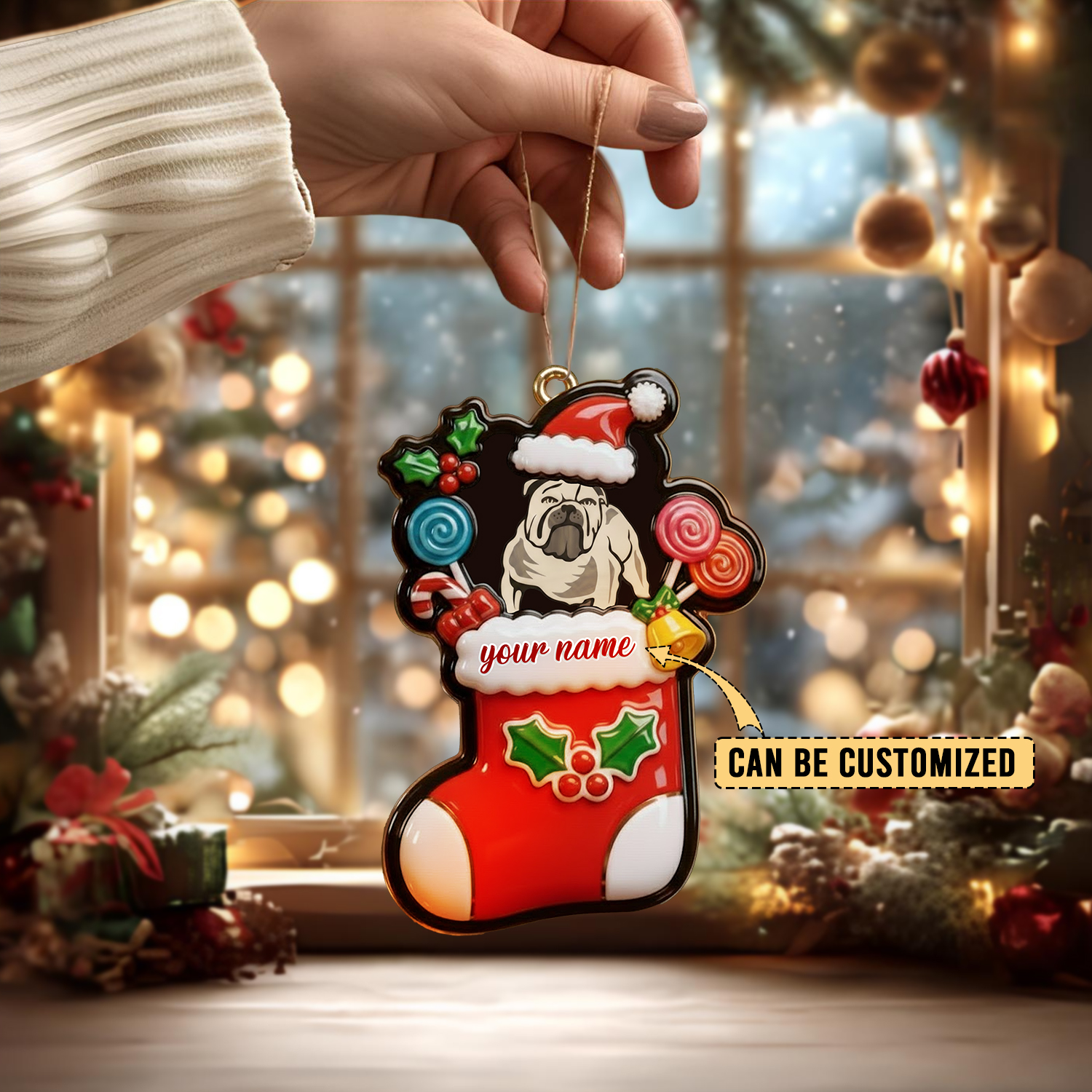 Auspiritmerch Canterbury-Bankstown Bulldogs x Christmas Personalized Acrylic Ornament Gift For Fans