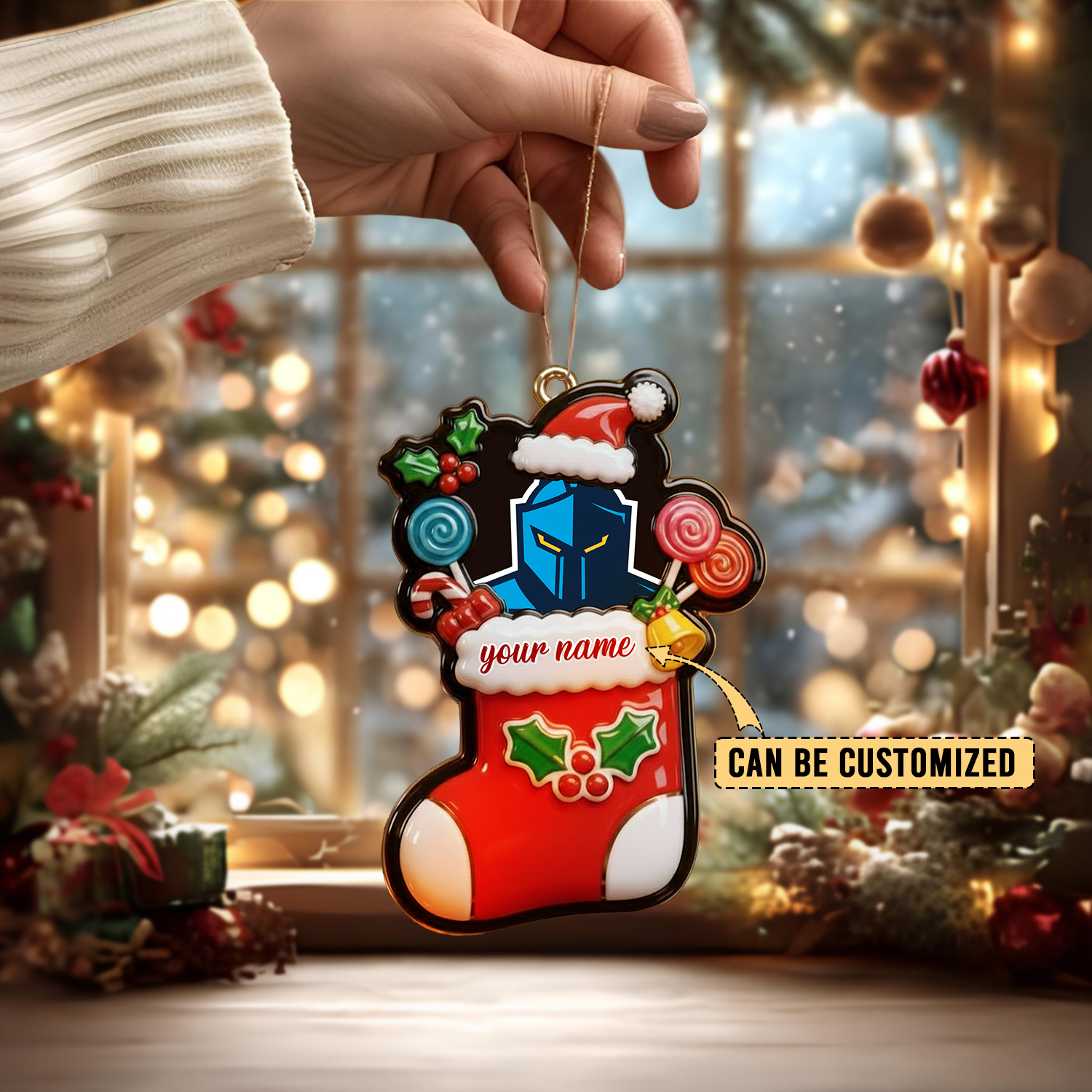 Auspiritmerch Gold Coast Titans x Christmas Personalized Acrylic Ornament Gift For Fans