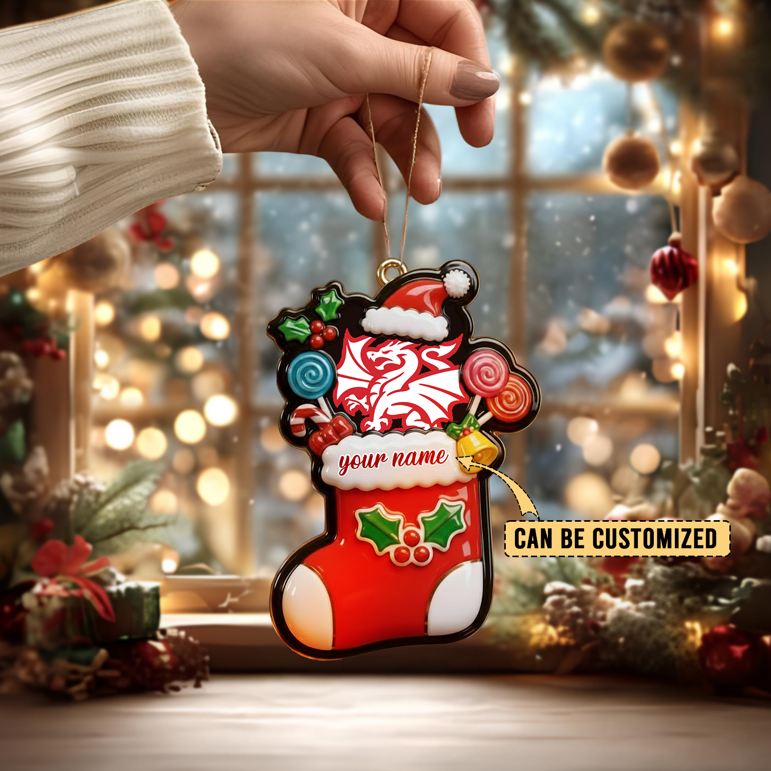 Auspiritmerch St. George Illawarra Dragons x Christmas Personalized Acrylic Ornament Gift For Fans