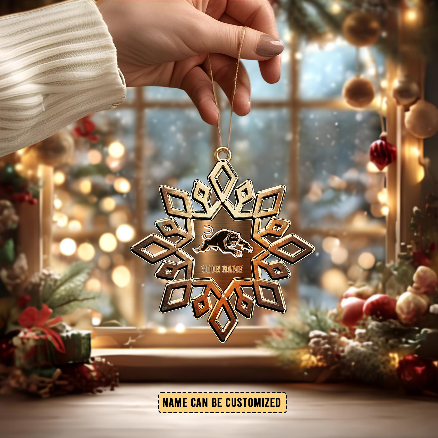 Auspiritmerch Penrith Panthers x Christmas Personalized Acrylic Ornament Gift For Fans