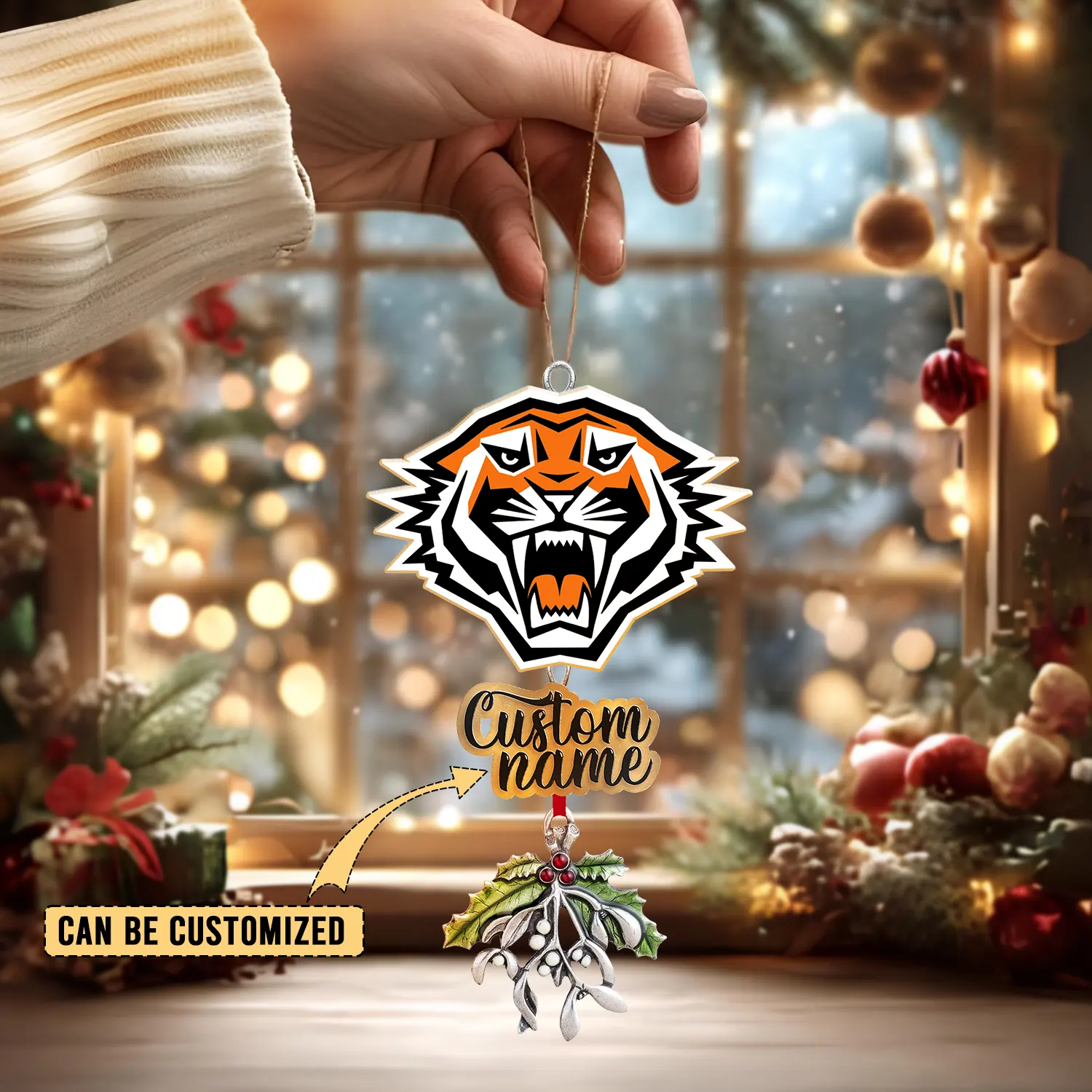 Auspiritmerch Wests Tigers x Christmas Personalized Acrylic Ornament Gift For Fans