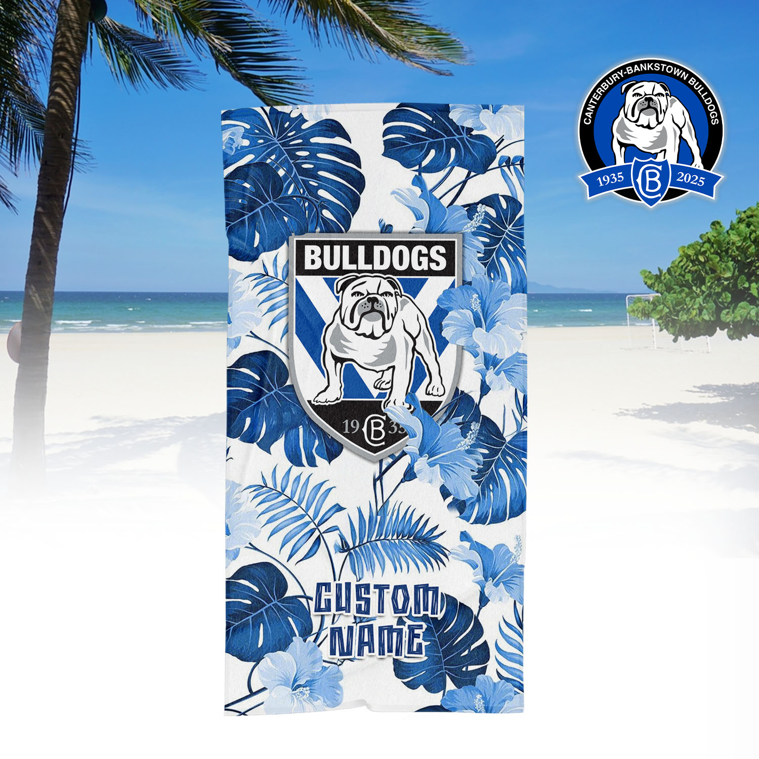 Auspiritmerch Canterbury-Bankstown Bulldogs Personalized Pool Travel Beach and Bath Towels for Kids and Adult