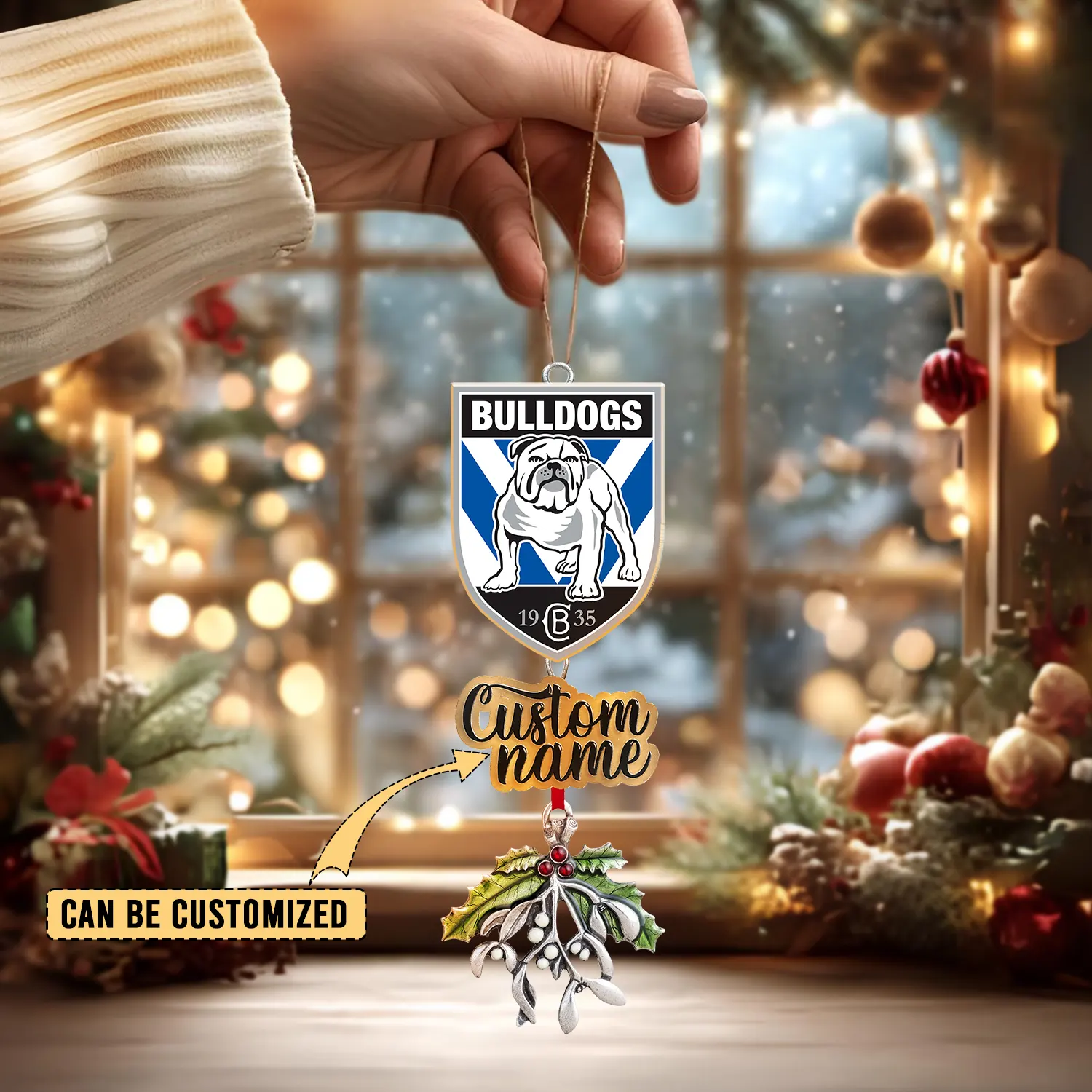 Auspiritmerch Canterbury-Bankstown Bulldogs x Christmas Personalized Acrylic Ornament Gift For Fans