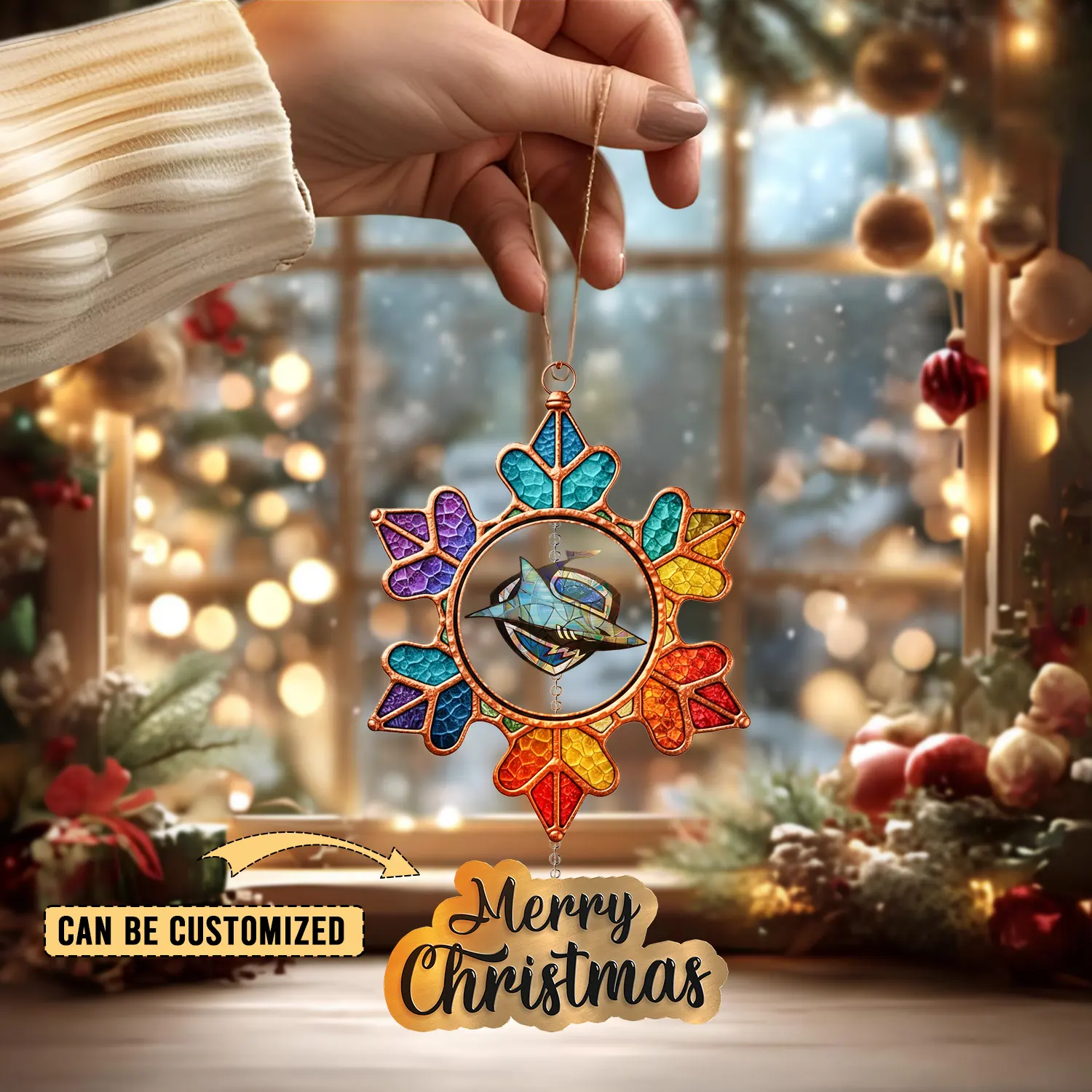 Auspiritmerch Cronulla-Sutherland Sharks x Christmas Personalized Acrylic Ornament Gift For Fans