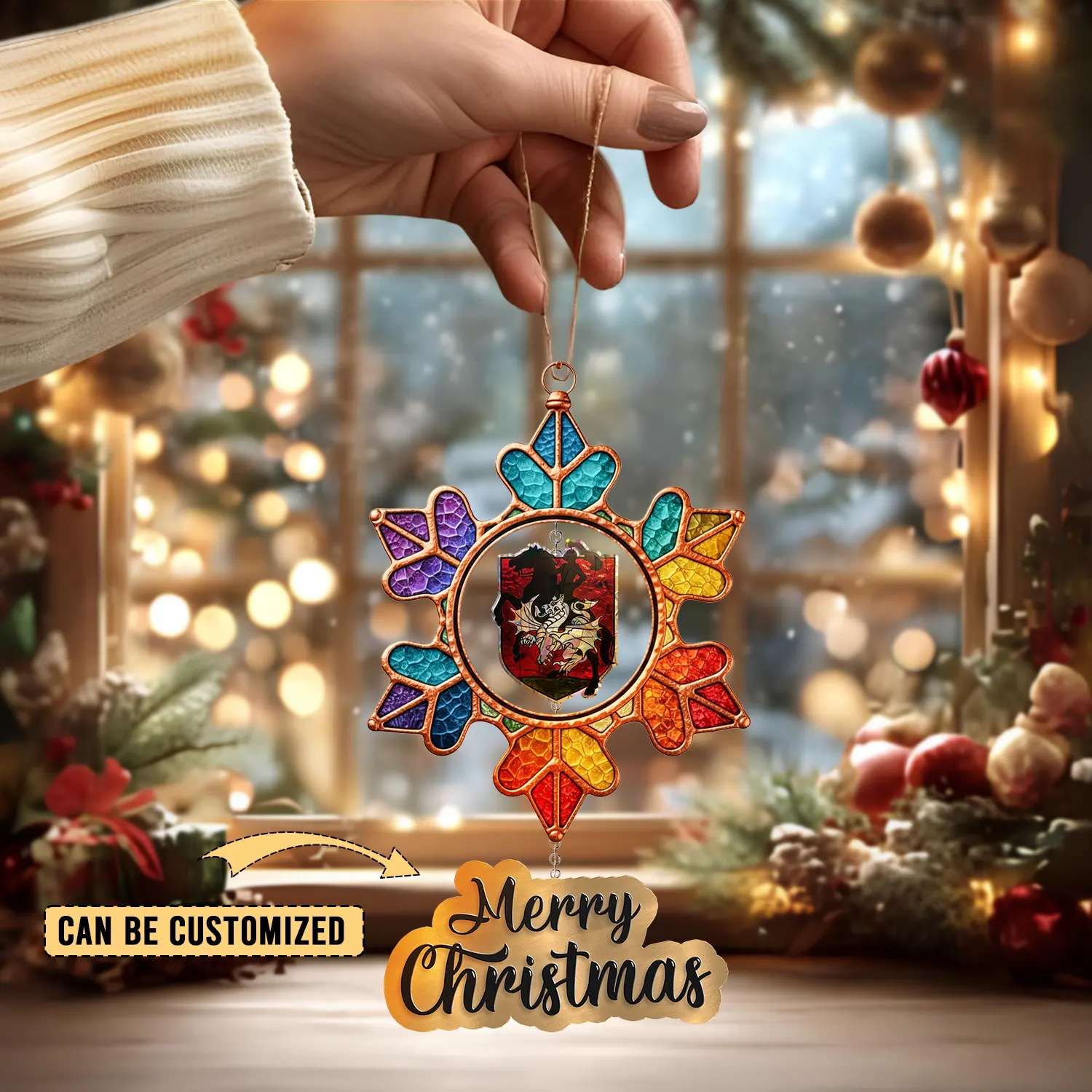 Auspiritmerch St. George Illawarra Dragons x Christmas Personalized Acrylic Ornament Gift For Fans