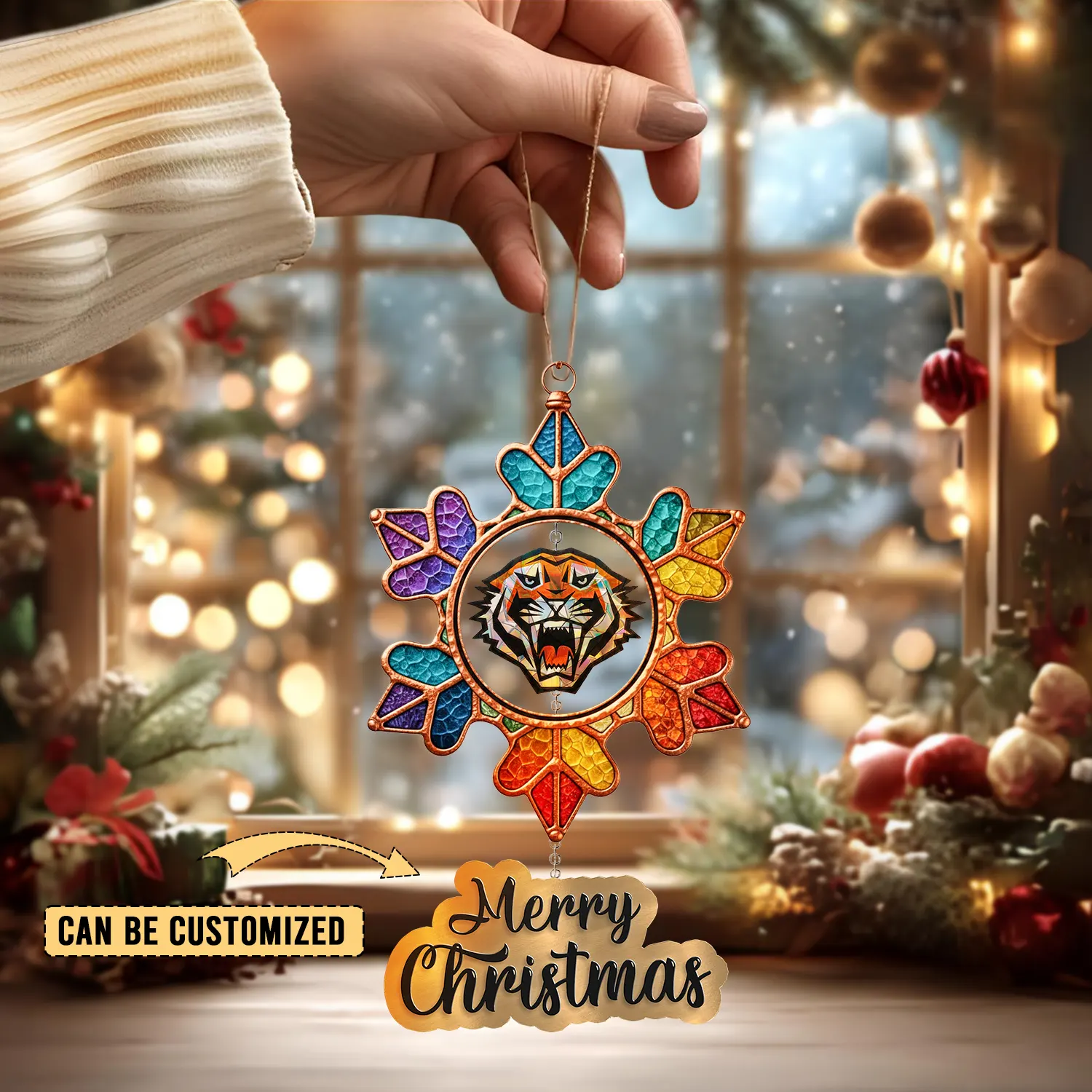 Auspiritmerch Wests Tigers x Christmas Personalized Acrylic Ornament Gift For Fans