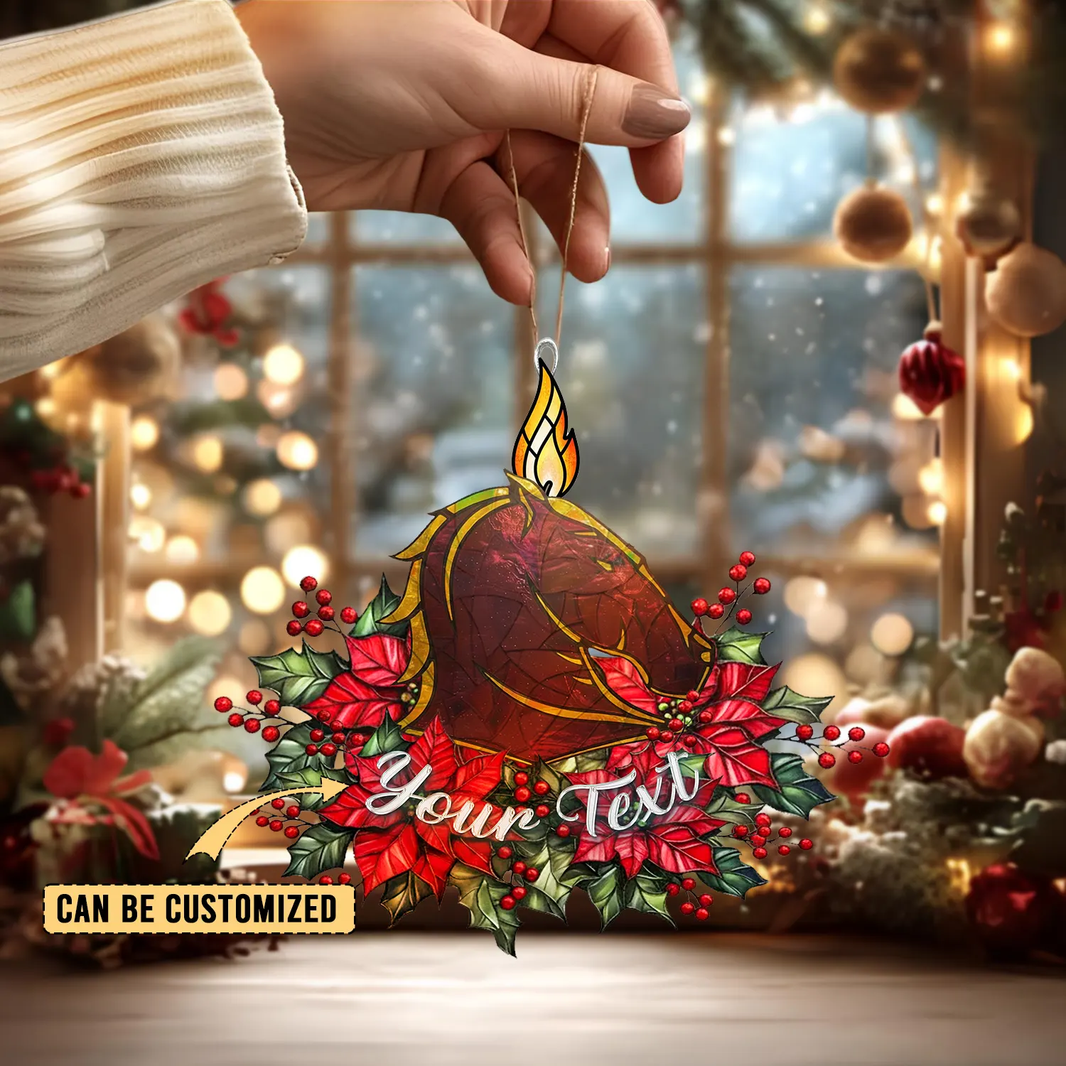 Auspiritmerch Brisbane Broncos x Christmas Personalized Acrylic Ornament Gift For Fans