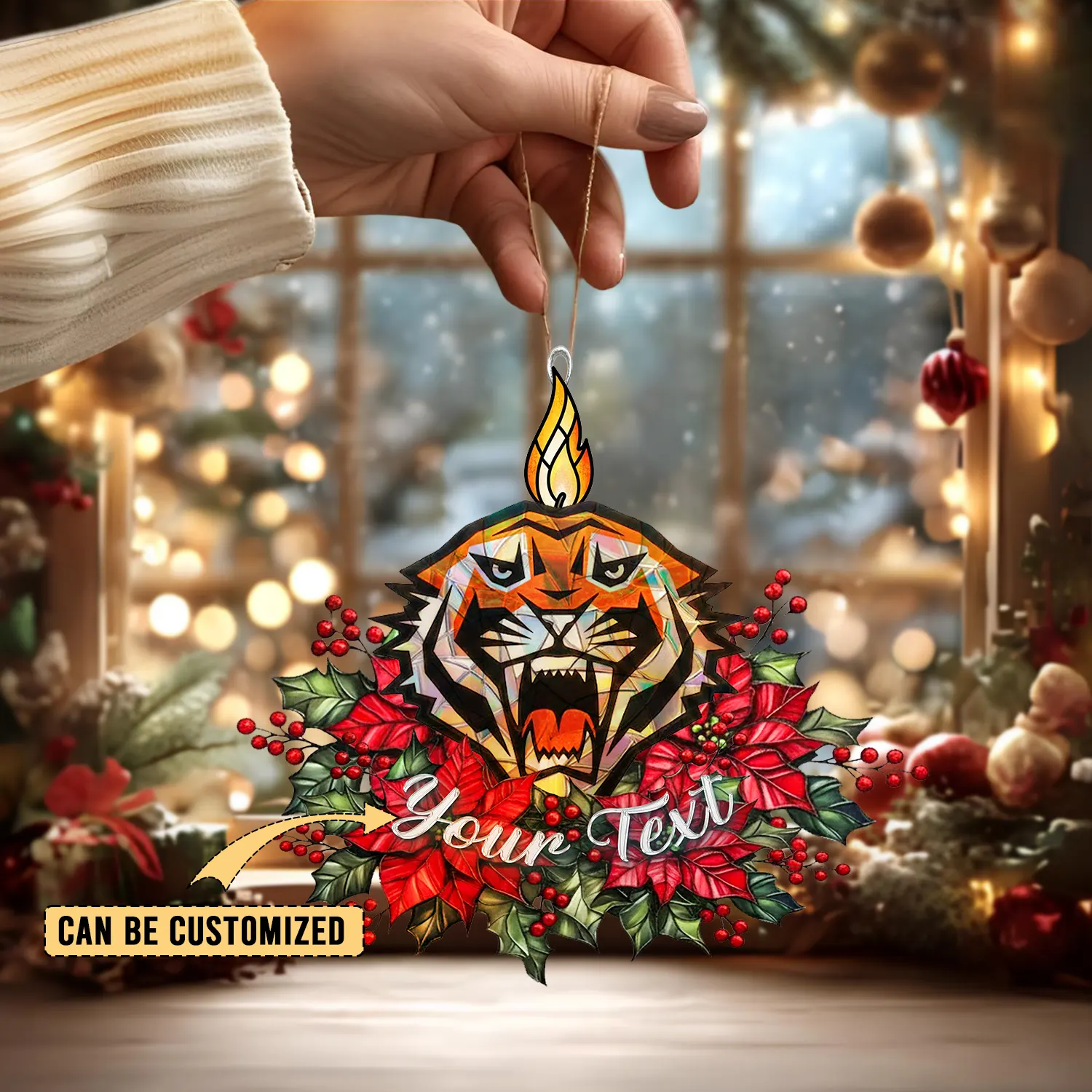 Auspiritmerch Wests Tigers x Christmas Personalized Acrylic Ornament Gift For Fans