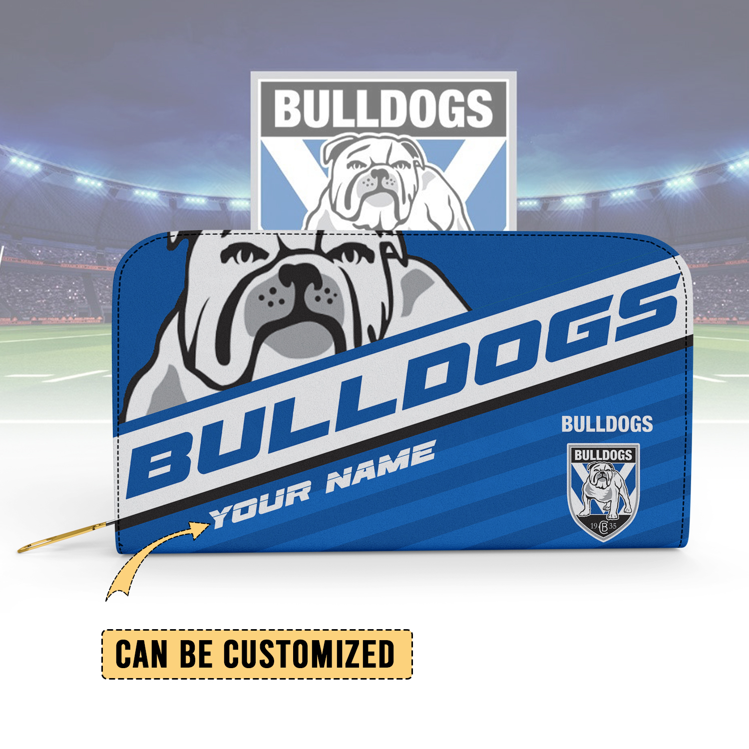 Auspiritmerch Canterbury-Bankstown Bulldogs Personalized Clutch Purse Gift For Fans