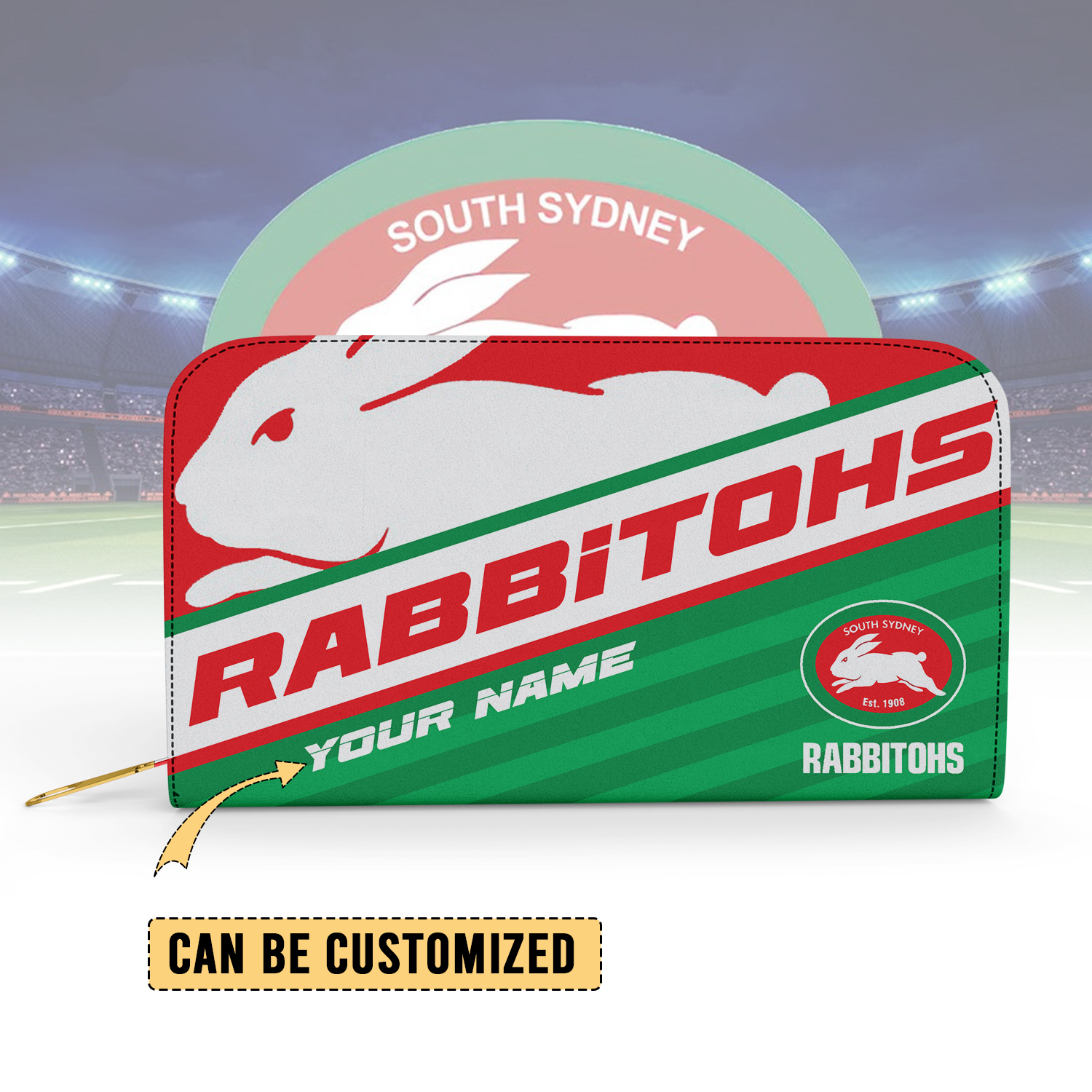 Auspiritmerch South Sydney Rabbitohs Personalized Clutch Purse Gift For Fans