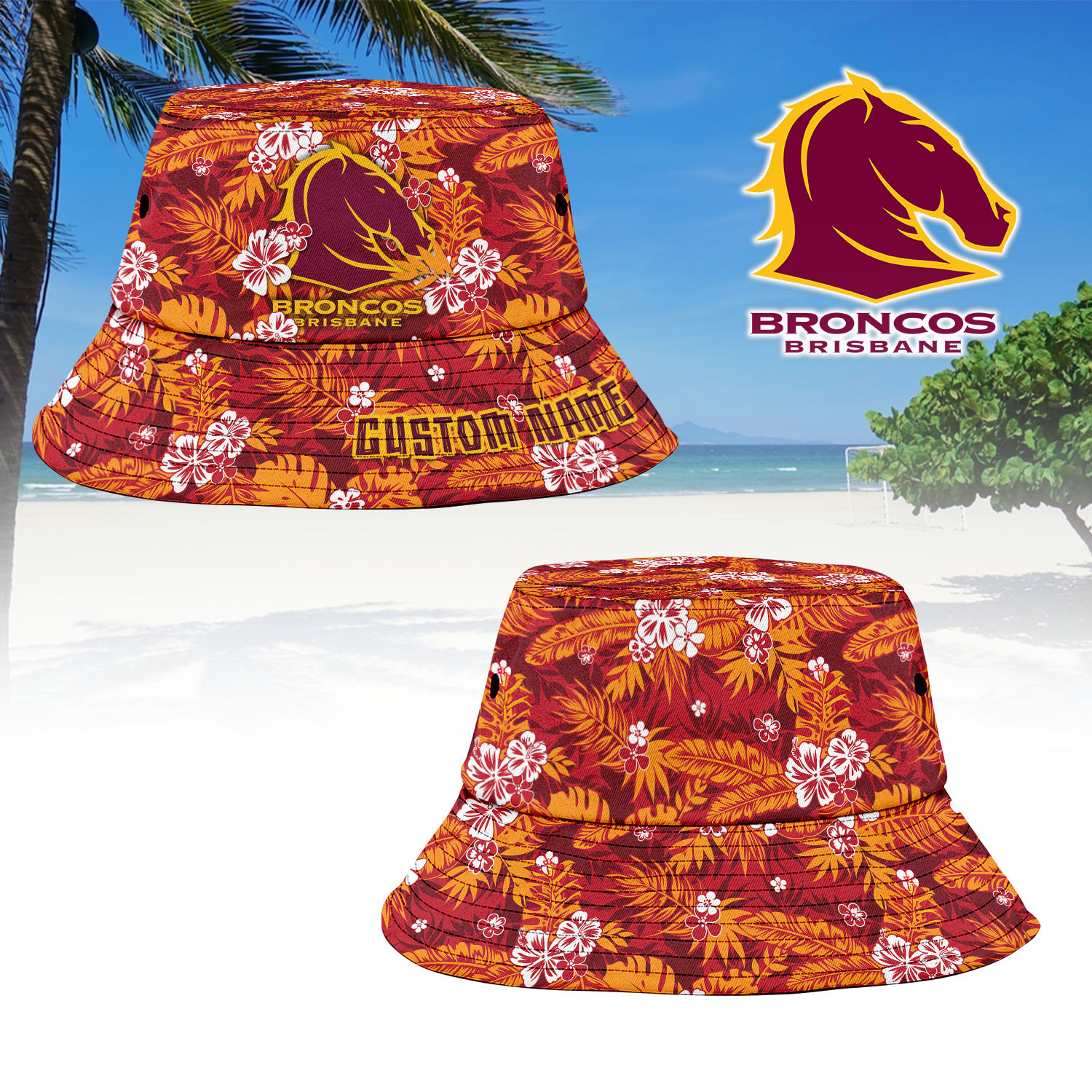 Auspiritmerch Brisbane Broncos Sports Personalized Bucket Hat Gift For Fans