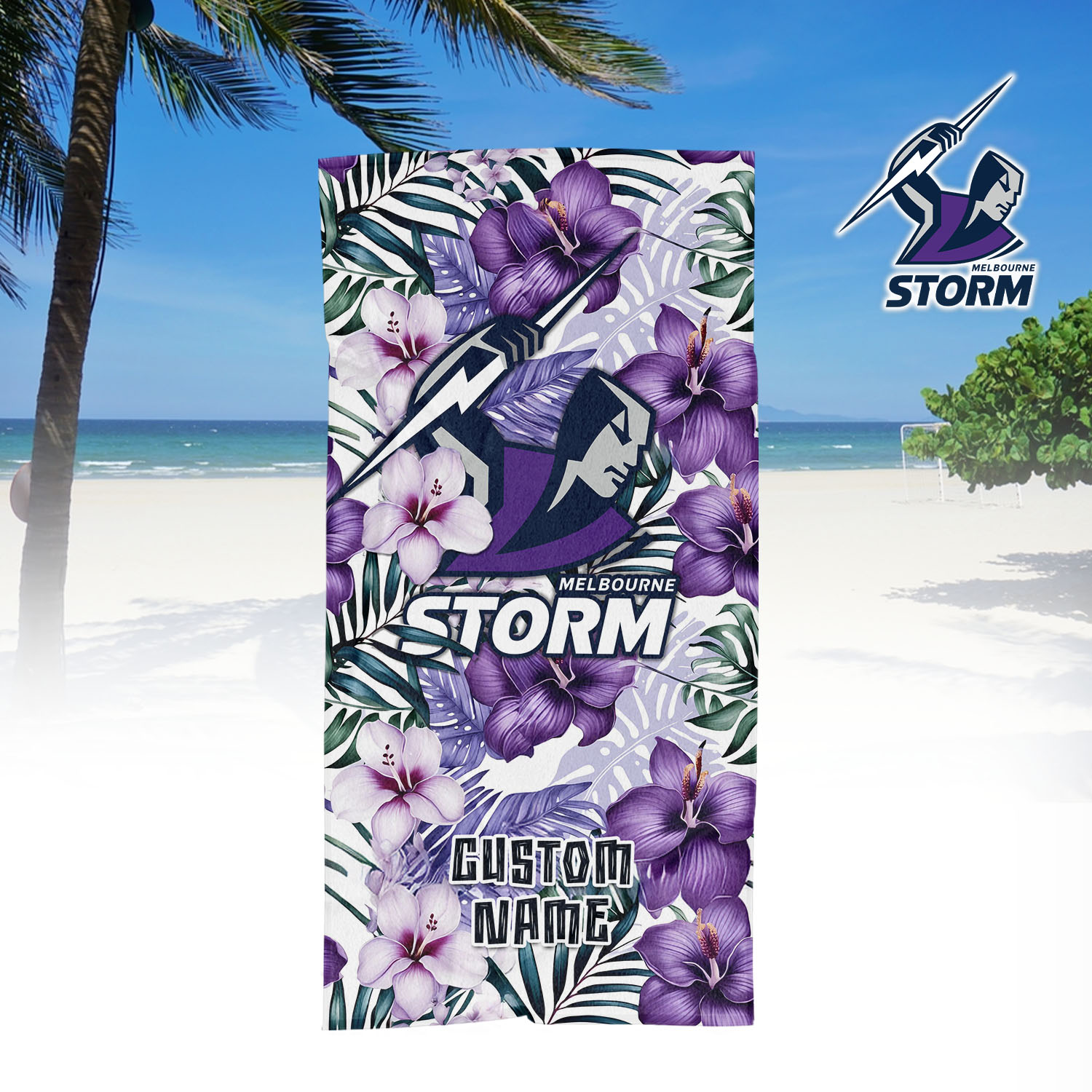 Auspiritmerch Melbourne Storm Personalized Pool Travel Beach and Bath Towels for Kids and Adult