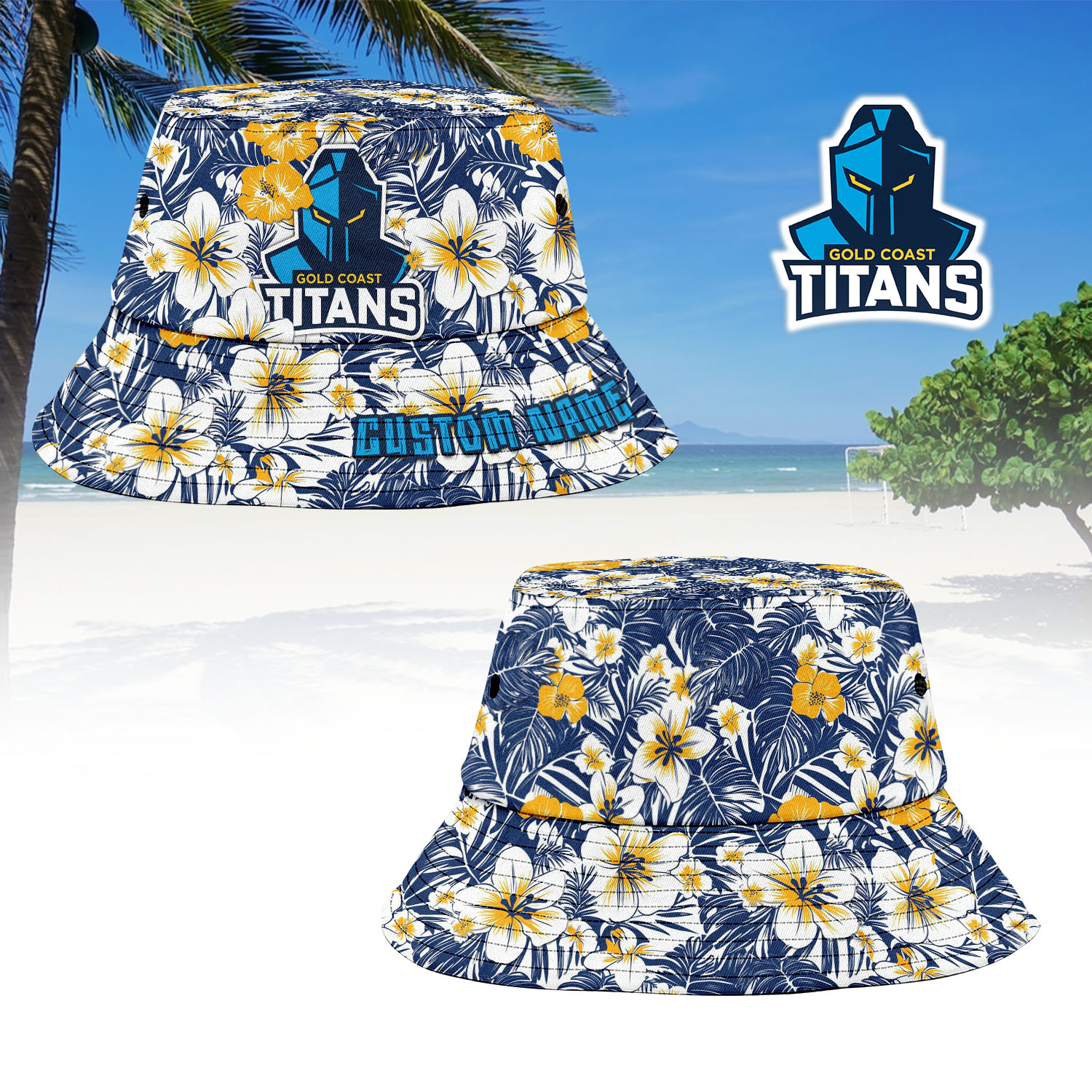 Auspiritmerch Gold Coast Titans Sports Personalized Bucket Hat Gift For Fans