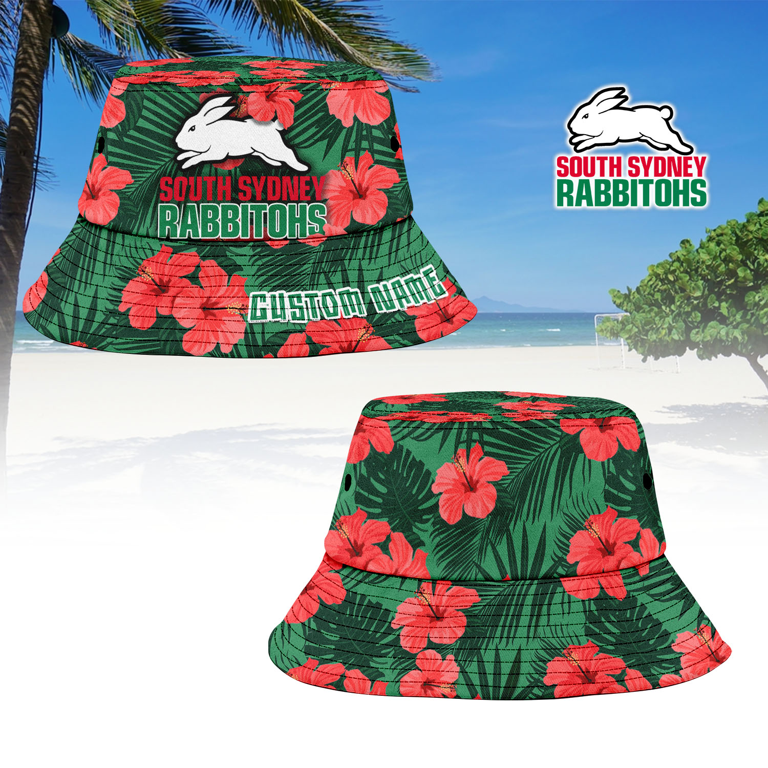 Auspiritmerch South Sydney Rabbitohs Sports Personalized Bucket Hat Gift For Fans