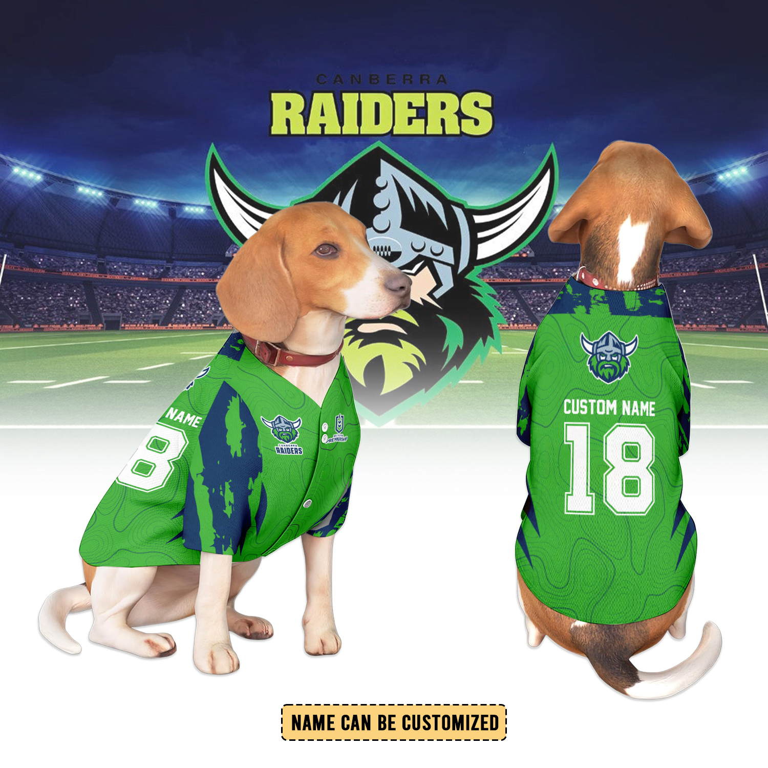 Auspiritmerch Canberra Raiders Personalized Pet Baseball Jersey Gift For Fans