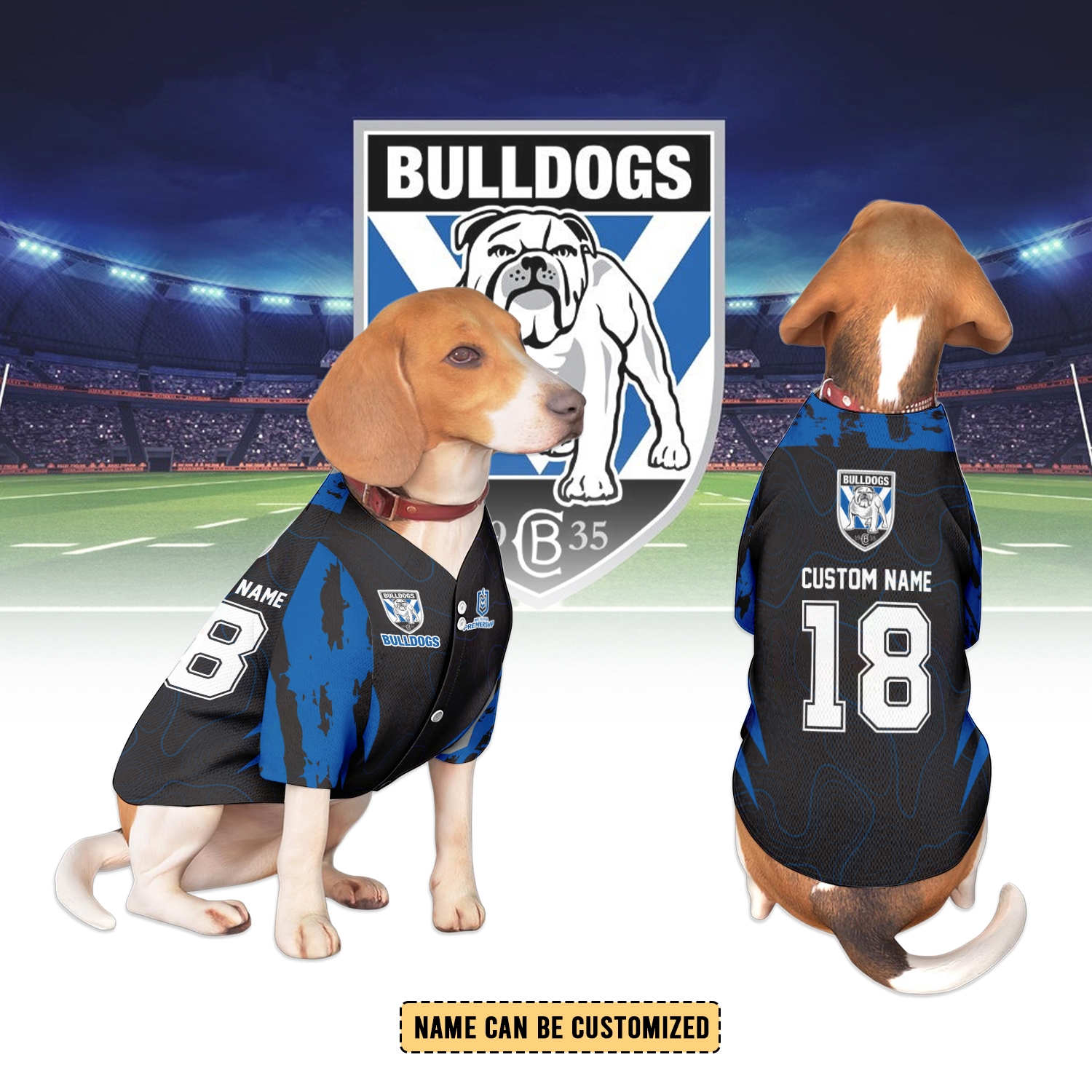 Auspiritmerch Canterbury-Bankstown Bulldogs Personalized Pet Baseball Jersey Gift For Fans