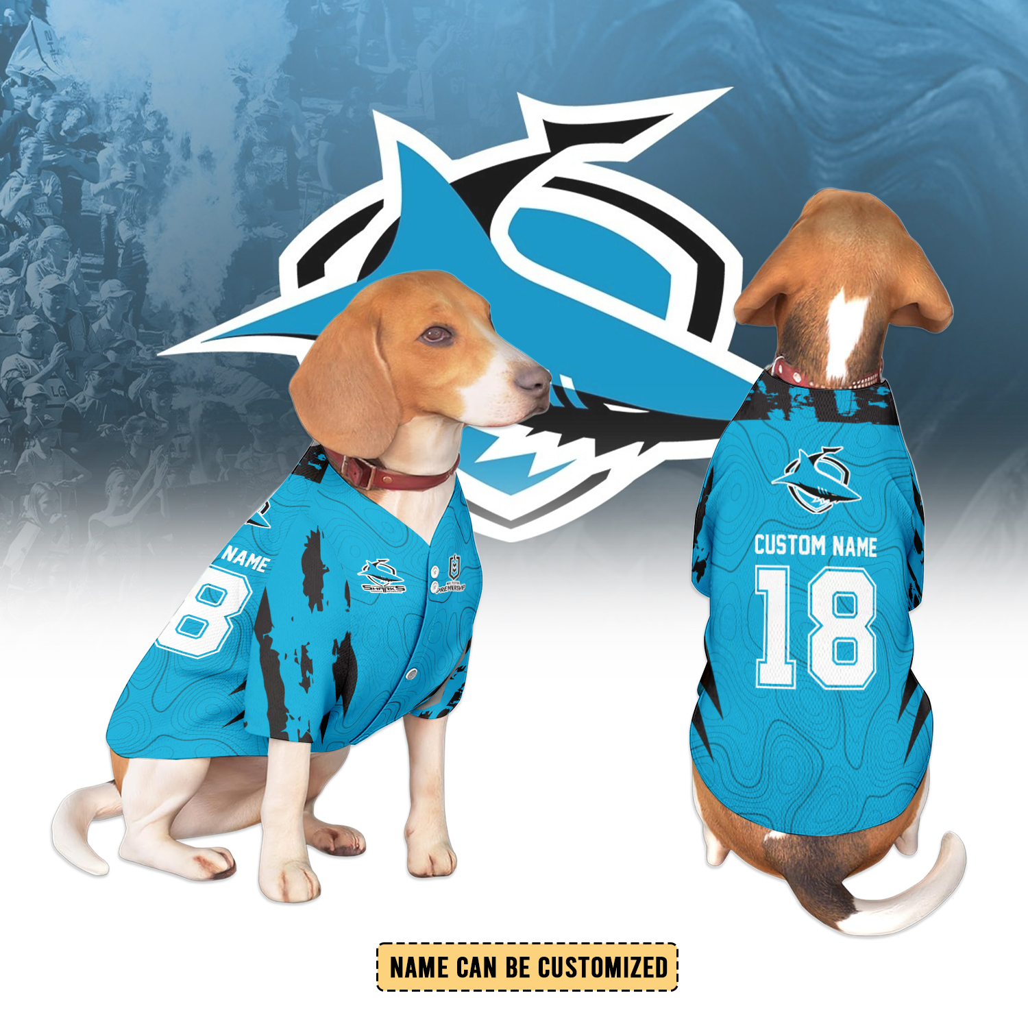 Auspiritmerch Cronulla-Sutherland Sharks Personalized Pet Baseball Jersey Gift For Fans
