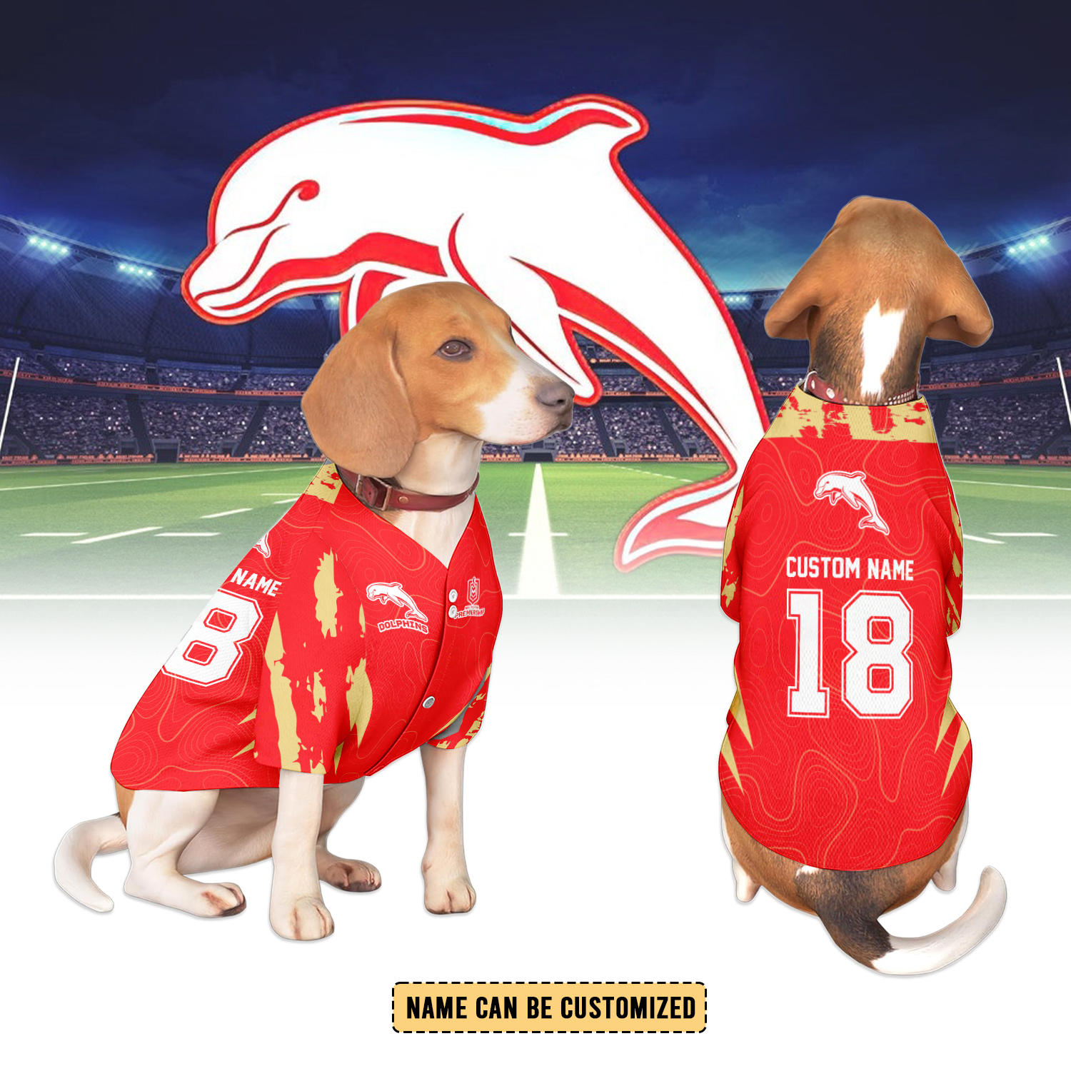 Auspiritmerch Dolphins Personalized Pet Baseball Jersey Gift For Fans