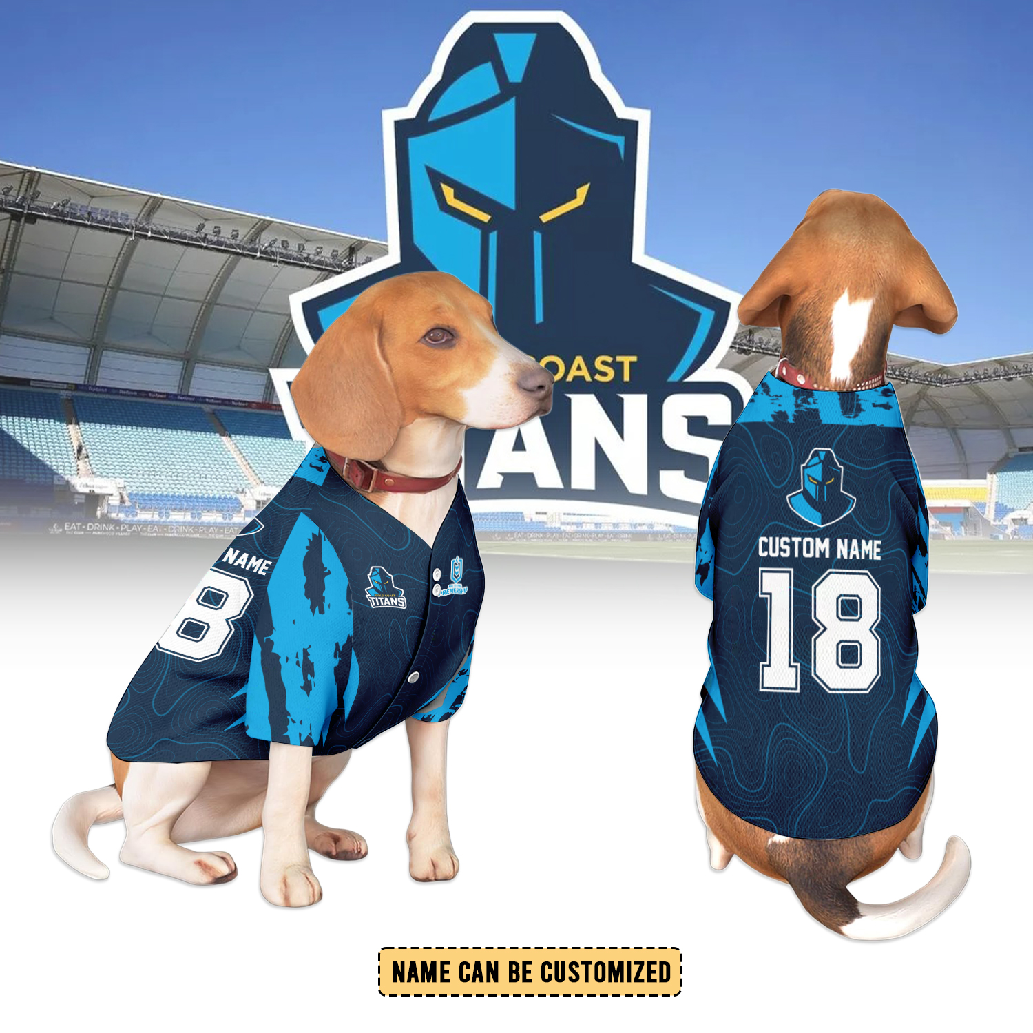Auspiritmerch Gold Coast Titans Personalized Pet Baseball Jersey Gift For Fans