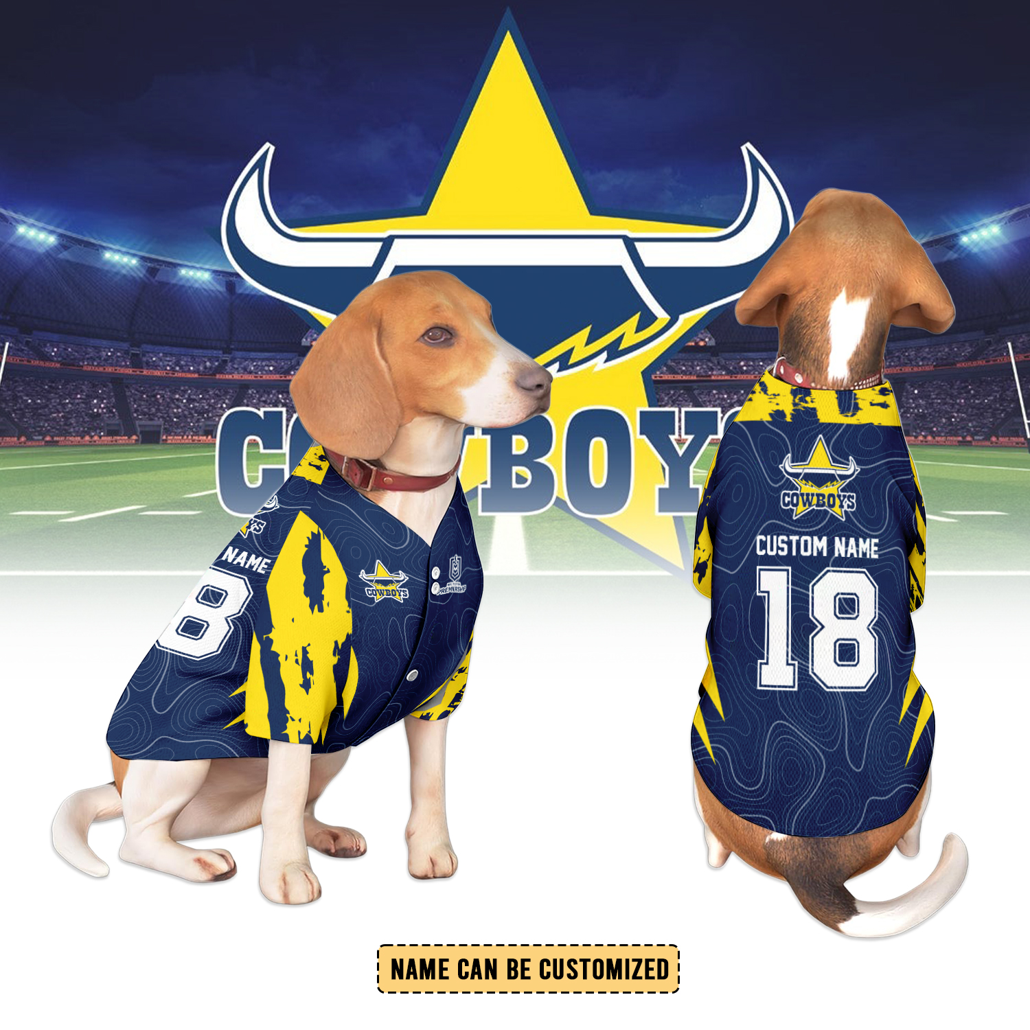 Auspiritmerch North Queensland Cowboys Personalized Pet Baseball Jersey Gift For Fans