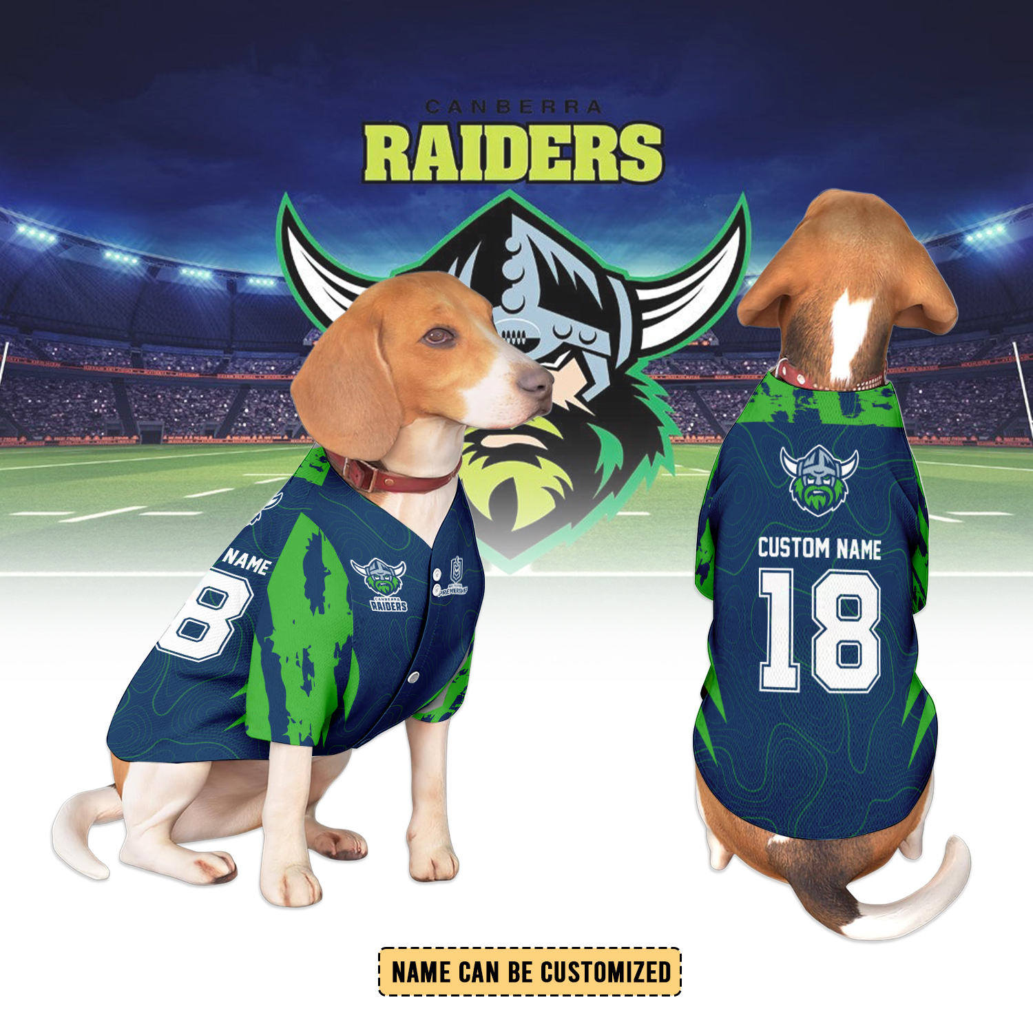 Auspiritmerch Canberra Raiders Personalized Pet Baseball Jersey Gift For Fans