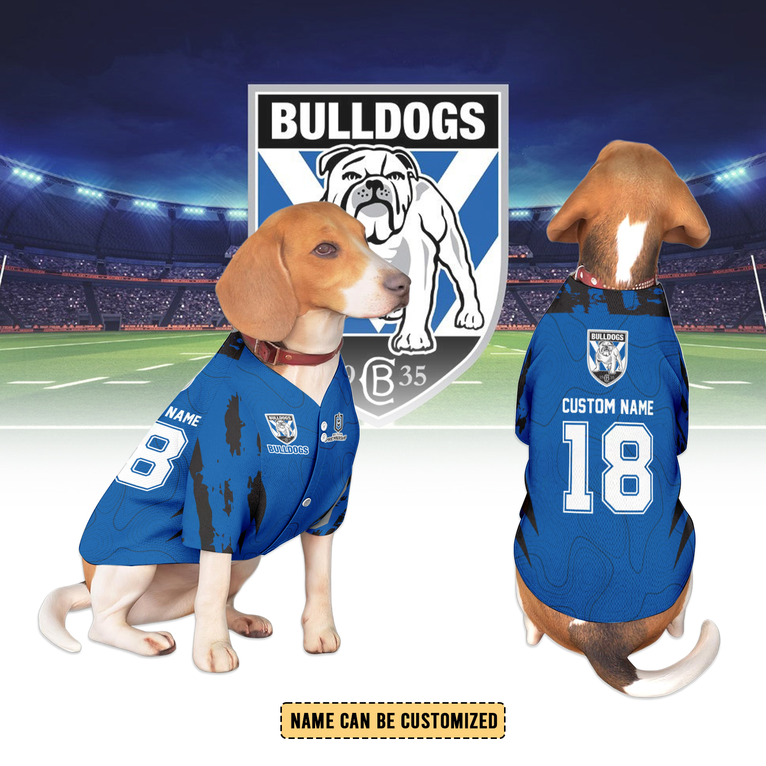 Auspiritmerch Canterbury-Bankstown Bulldogs Personalized Pet Baseball Jersey Gift For Fans