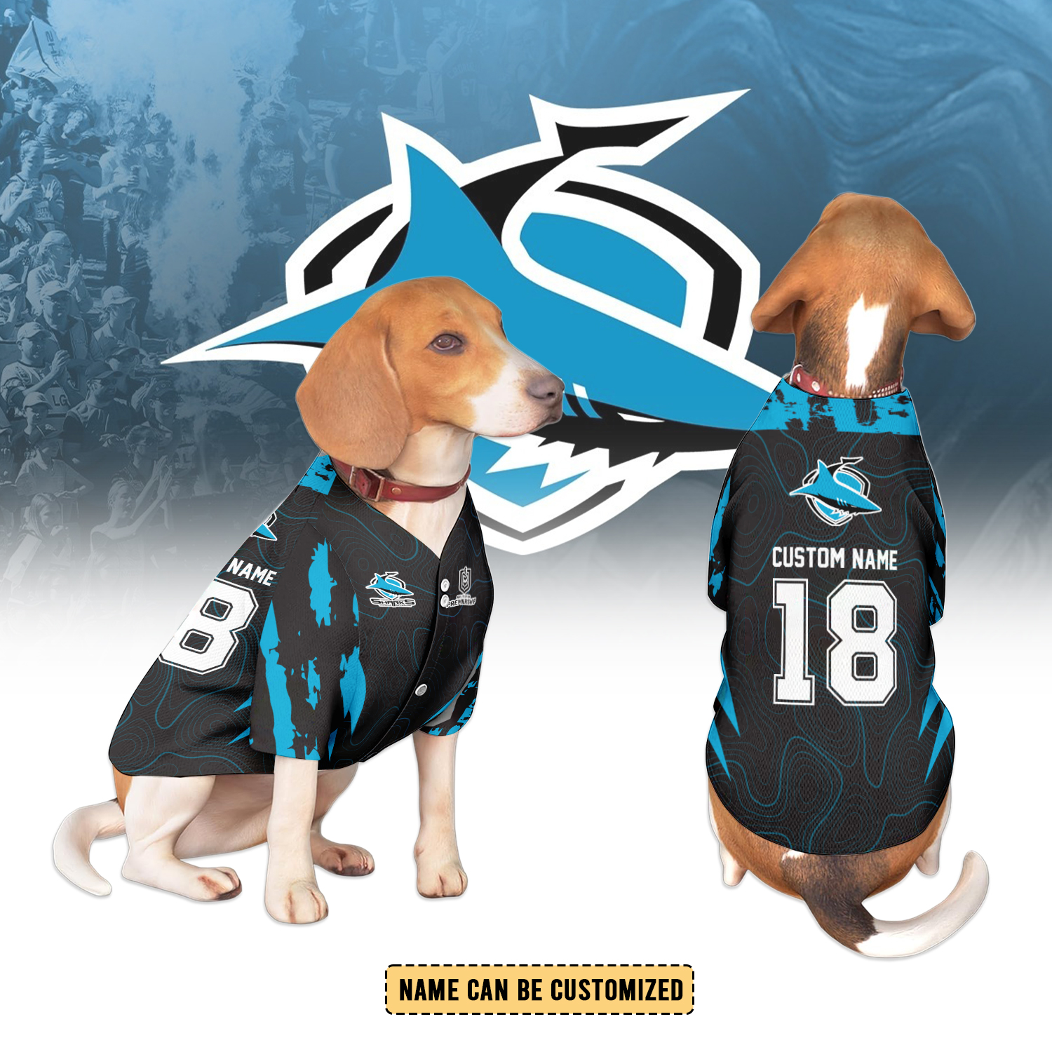 Auspiritmerch Cronulla-Sutherland Sharks Personalized Pet Baseball Jersey Gift For Fans