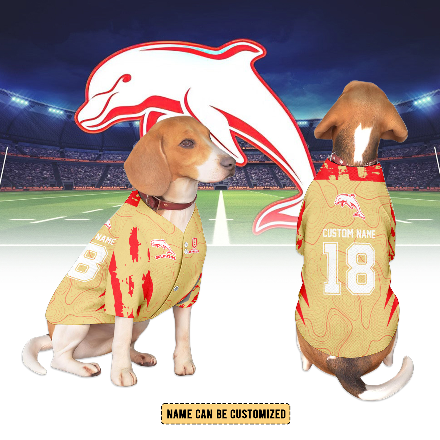 Auspiritmerch Dolphins Personalized Pet Baseball Jersey Gift For Fans