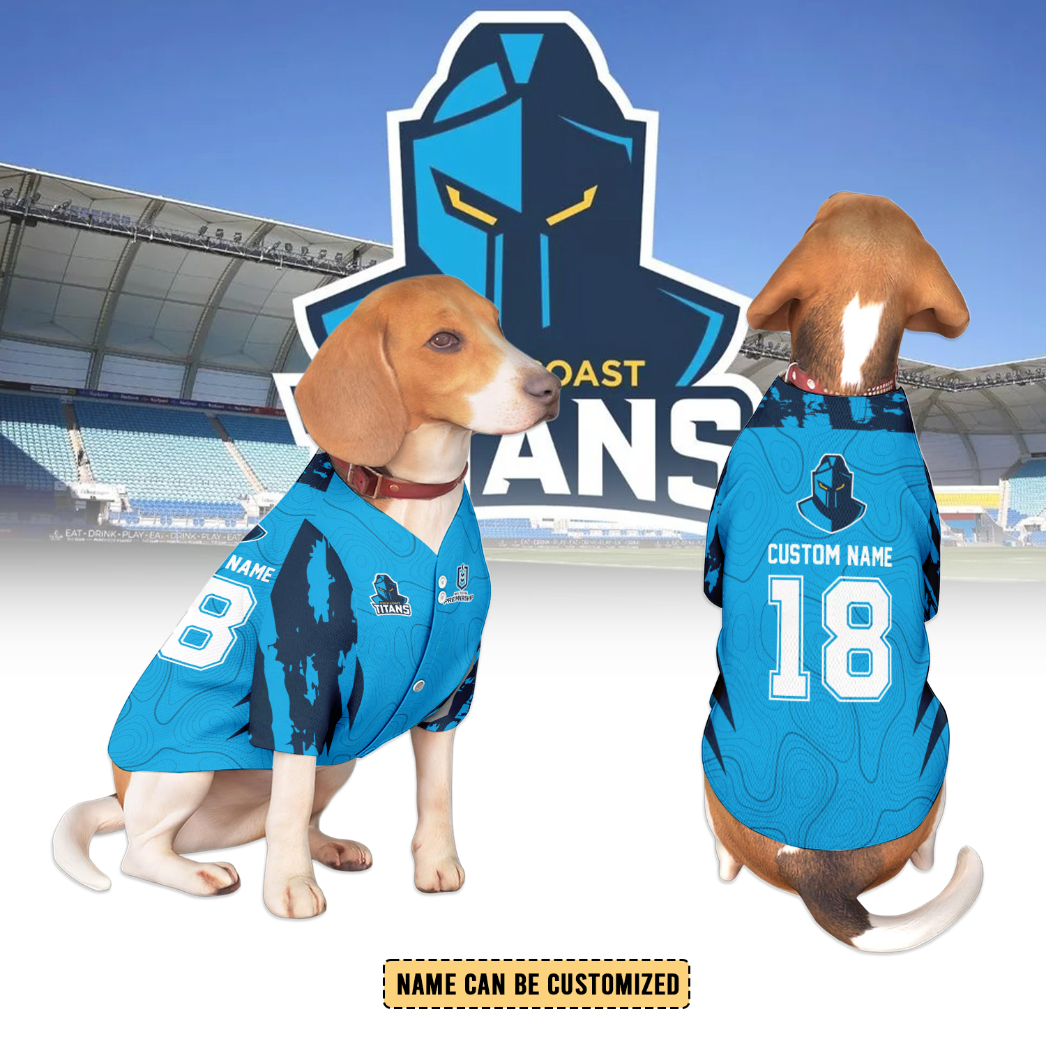 Auspiritmerch Gold Coast Titans Personalized Pet Baseball Jersey Gift For Fans