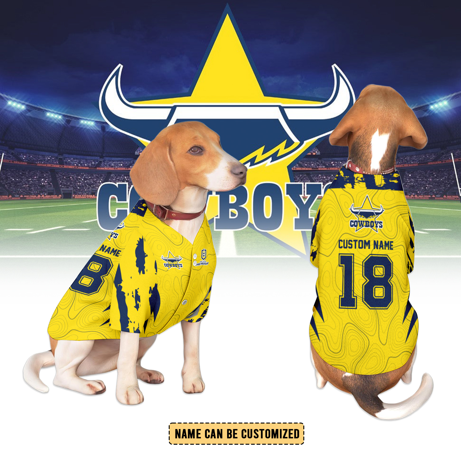 Auspiritmerch North Queensland Cowboys Personalized Pet Baseball Jersey Gift For Fans