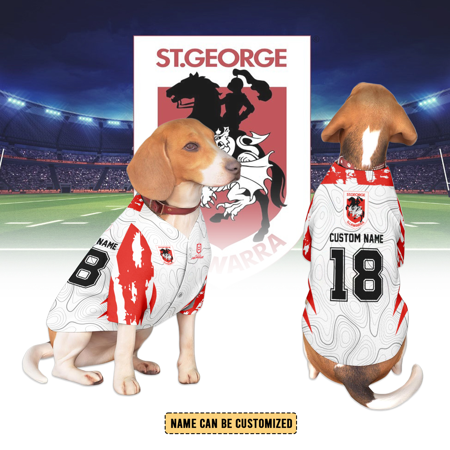 Auspiritmerch St. George Illawarra Dragons Personalized Pet Baseball Jersey Gift For Fans