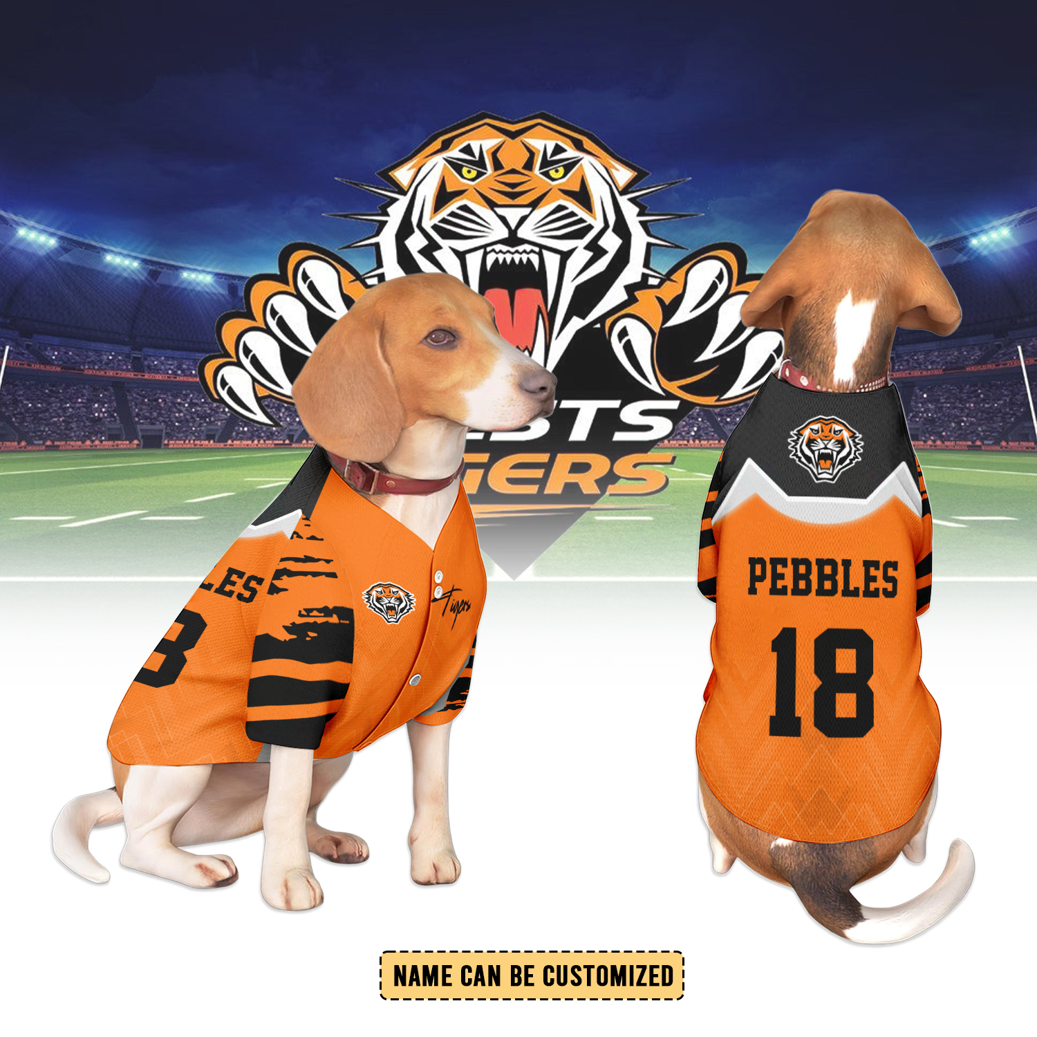 Auspiritmerch Wests Tigers Personalized Pet Baseball Jersey Gift For Fans