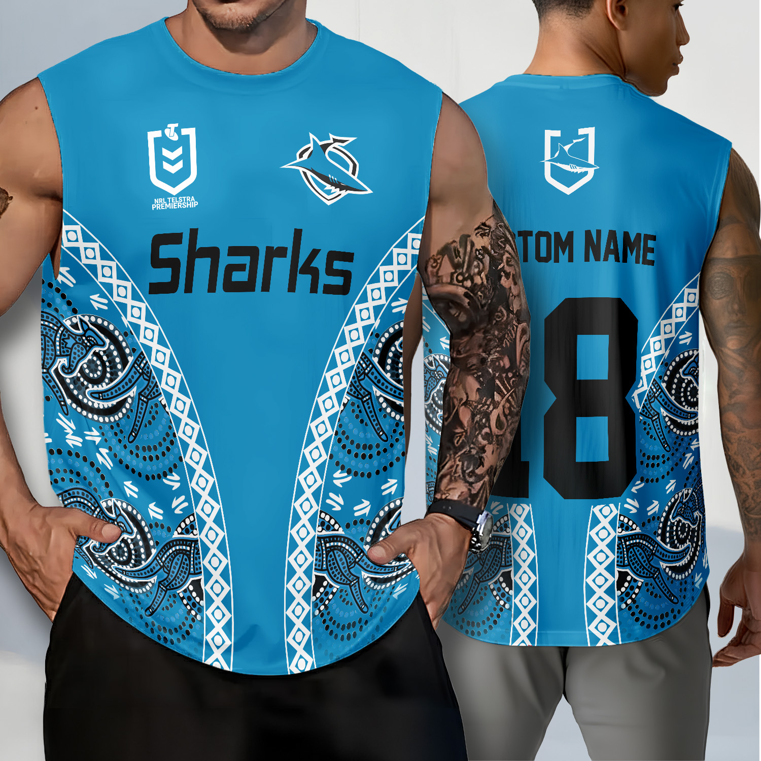 Auspiritmerch Cronulla-Sutherland Sharks Personalized Tank Top Gift For Fans
