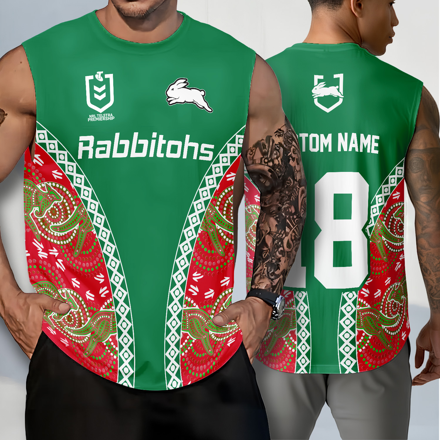 Auspiritmerch South Sydney Rabbitohs Personalized Tank Top Gift For Fans