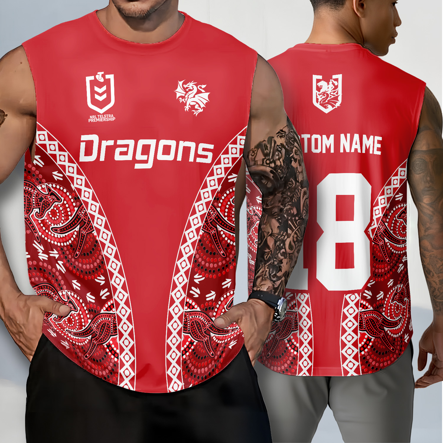 Auspiritmerch St. George Illawarra Dragons Personalized Tank Top Gift For Fans