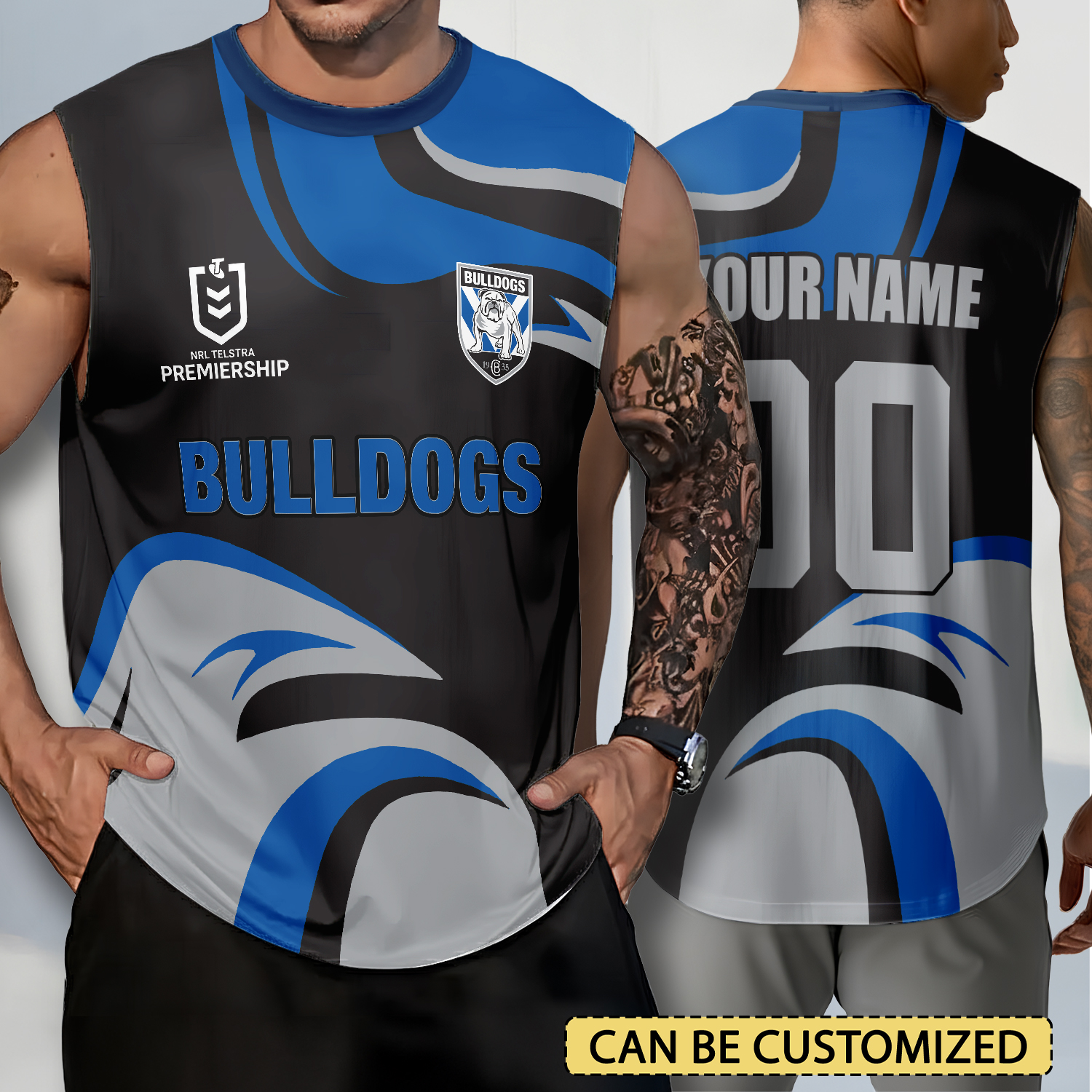 Auspiritmerch Canterbury-Bankstown Bulldogs Personalized Tank Top Gift For Fans