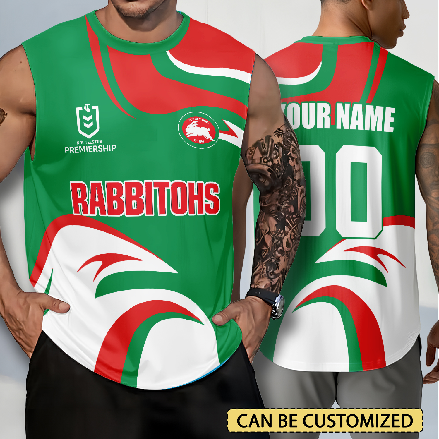 Auspiritmerch South Sydney Rabbitohs Personalized Tank Top Gift For Fans