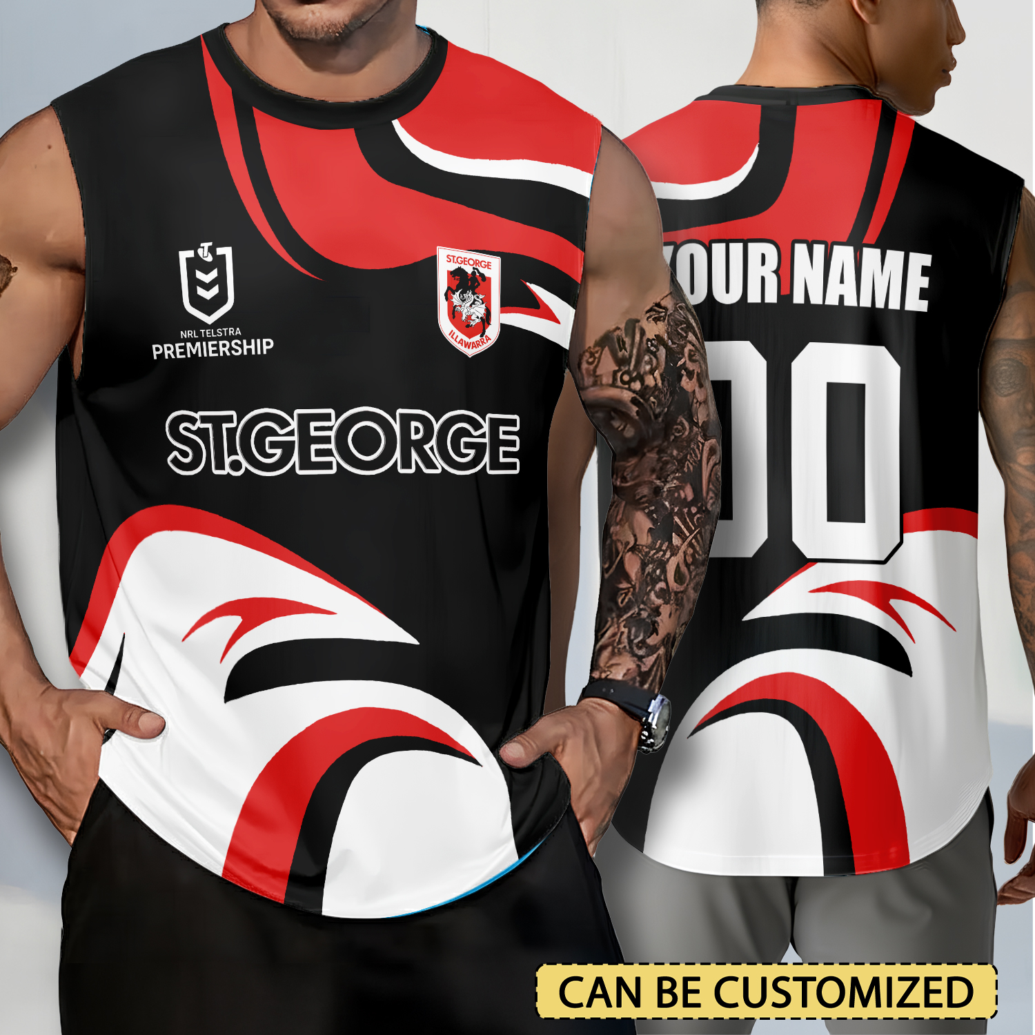Auspiritmerch St. George Illawarra Dragons Personalized Tank Top Gift For Fans
