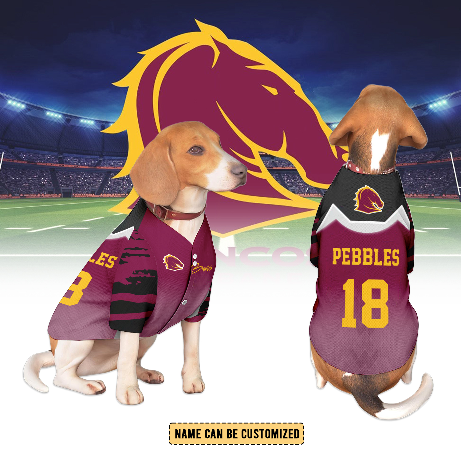 Auspiritmerch Brisbane Broncos Personalized Pet Baseball Jersey Gift For Fans