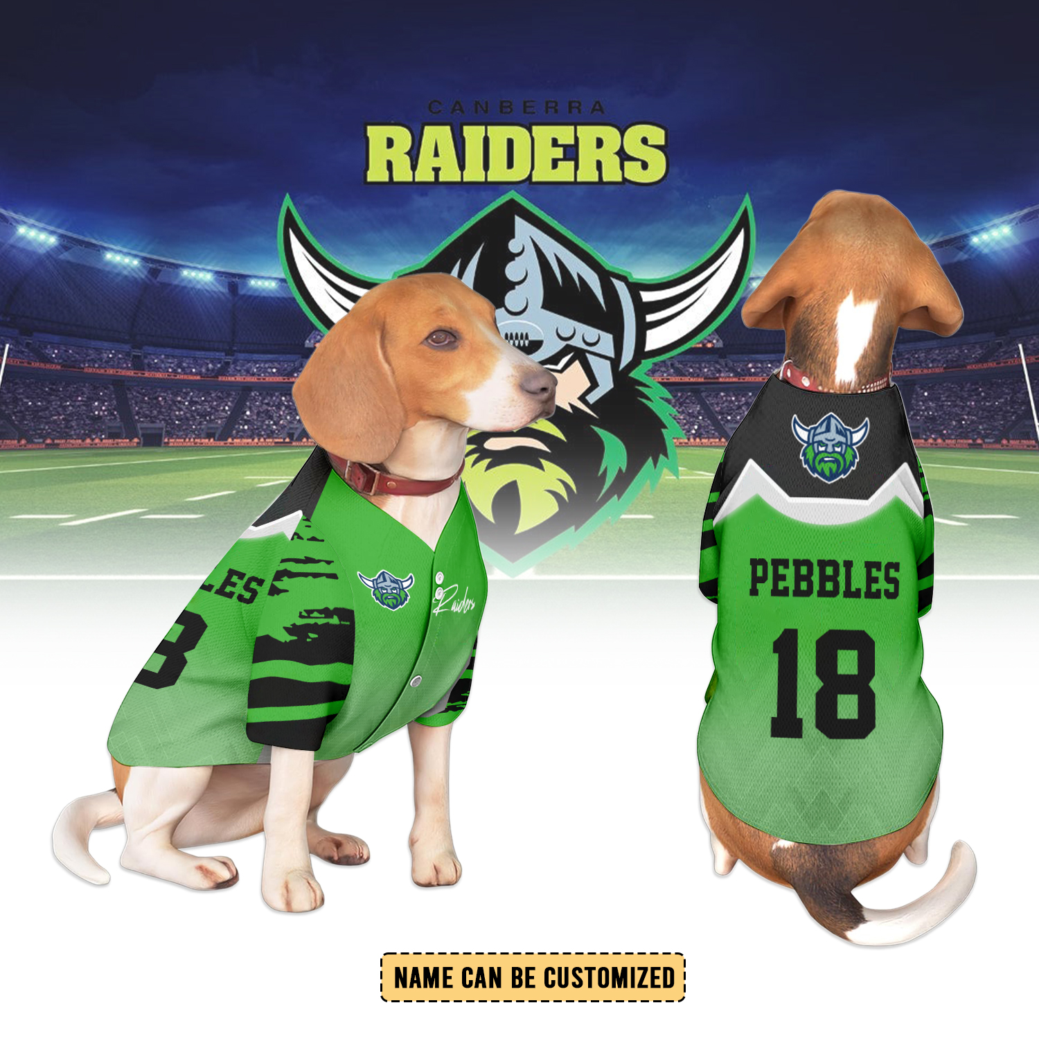 Auspiritmerch Canberra Raiders Personalized Pet Baseball Jersey Gift For Fans