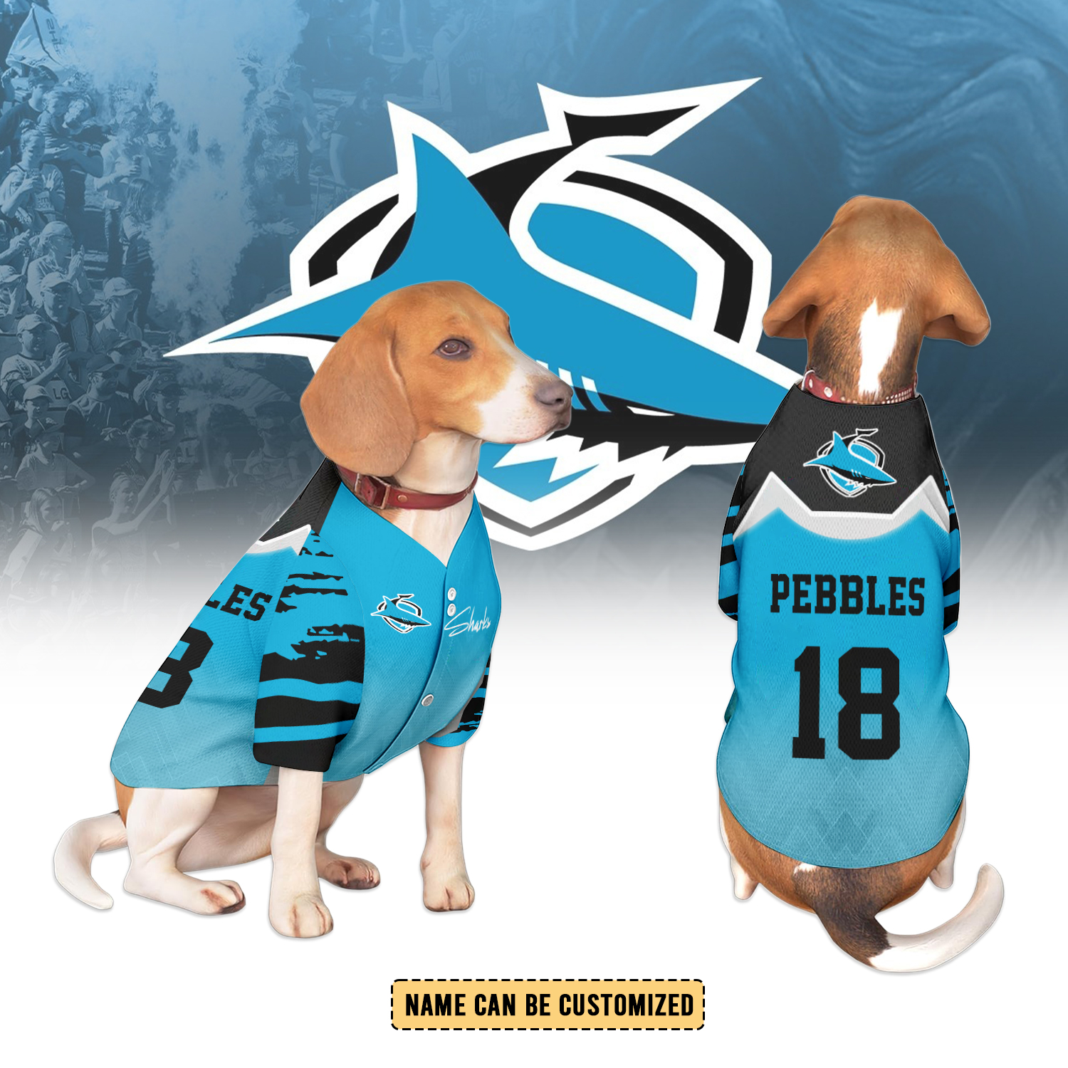 Auspiritmerch Cronulla-Sutherland Sharks Personalized Pet Baseball Jersey Gift For Fans