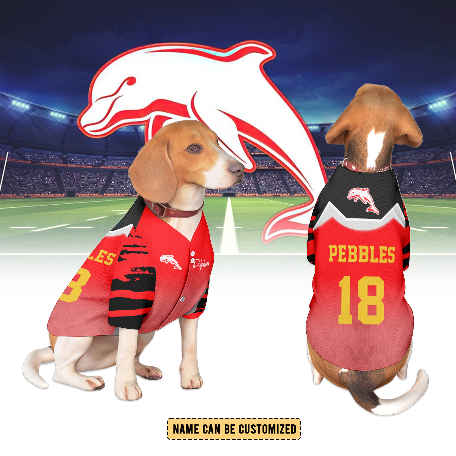 Auspiritmerch Dolphins Personalized Pet Baseball Jersey Gift For Fans