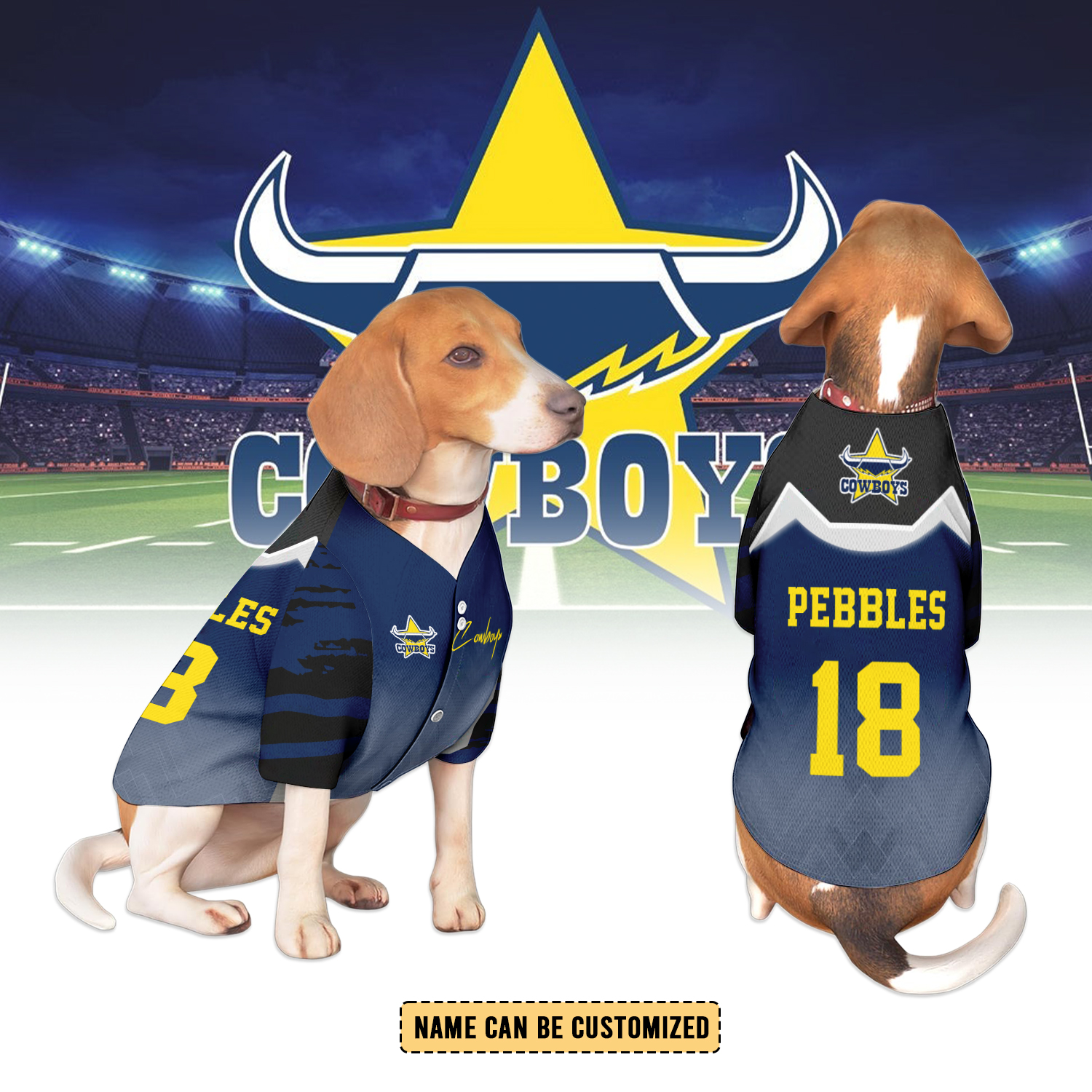 Auspiritmerch North Queensland Cowboys Personalized Pet Baseball Jersey Gift For Fans