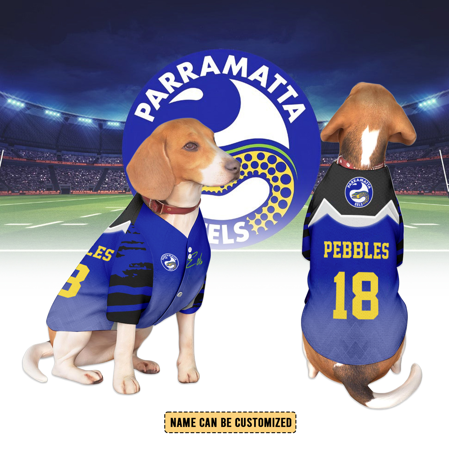 Auspiritmerch Parramatta Eels Personalized Pet Baseball Jersey Gift For Fans