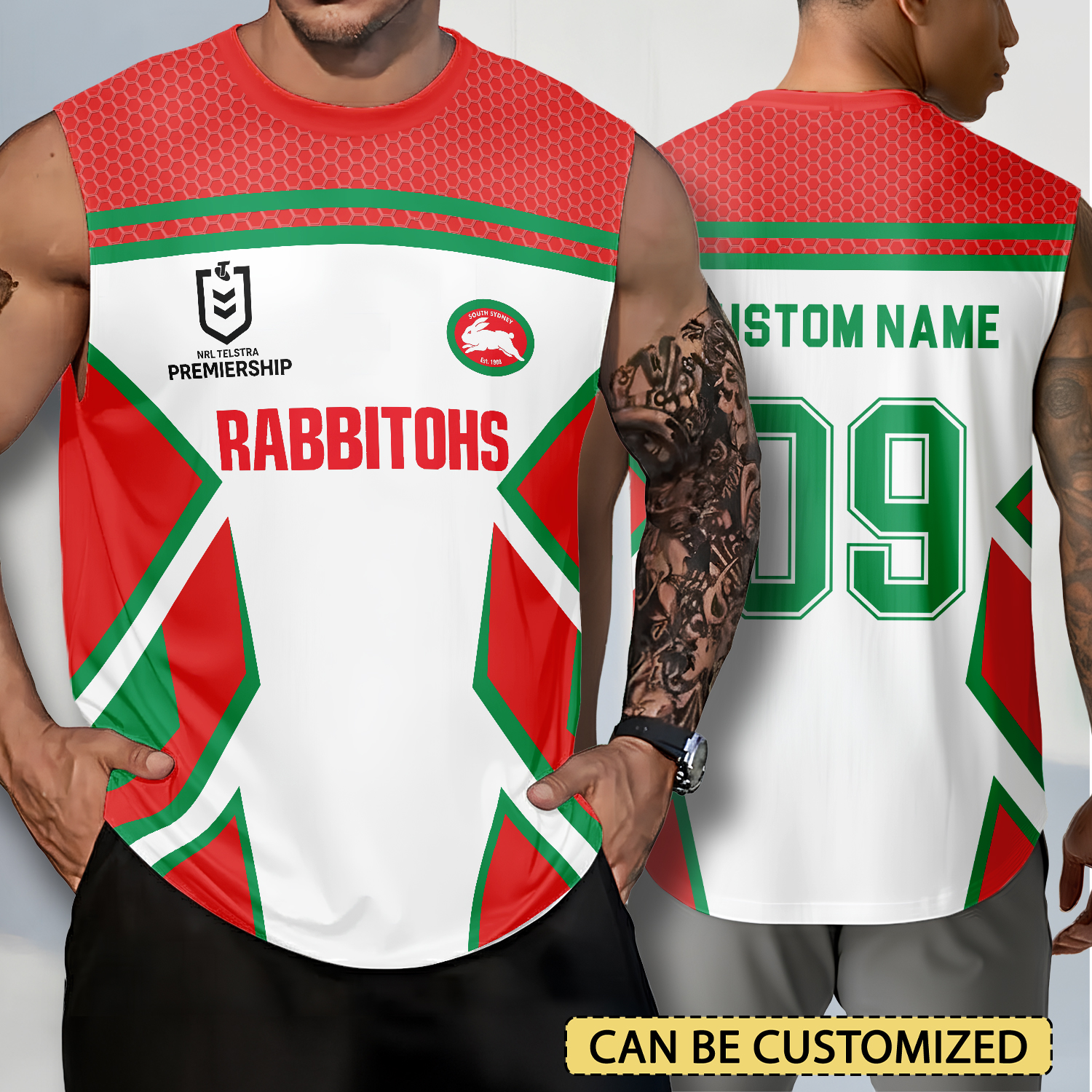 Auspiritmerch South Sydney Rabbitohs Personalized Tank Top Gift For Fans
