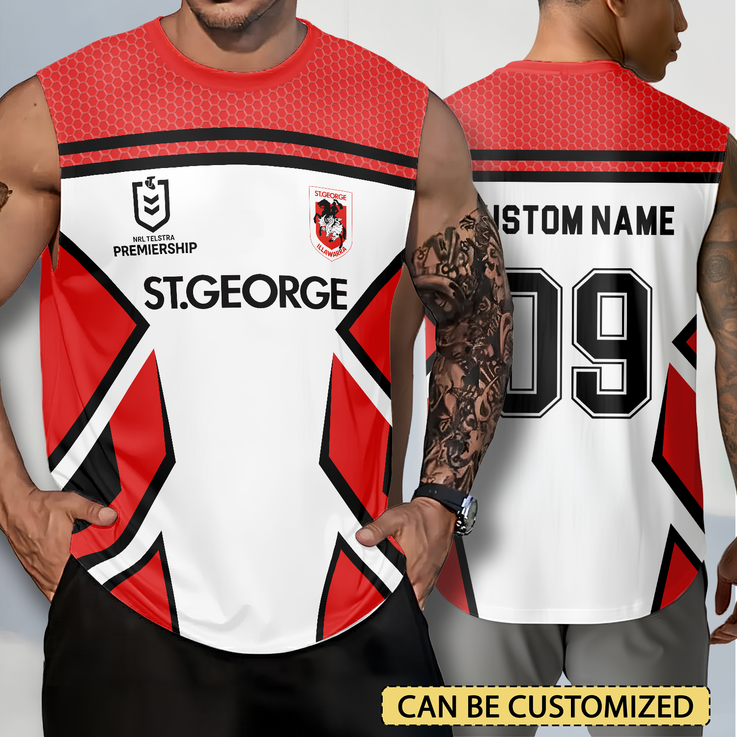Auspiritmerch St. George Illawarra Dragons Personalized Tank Top Gift For Fans