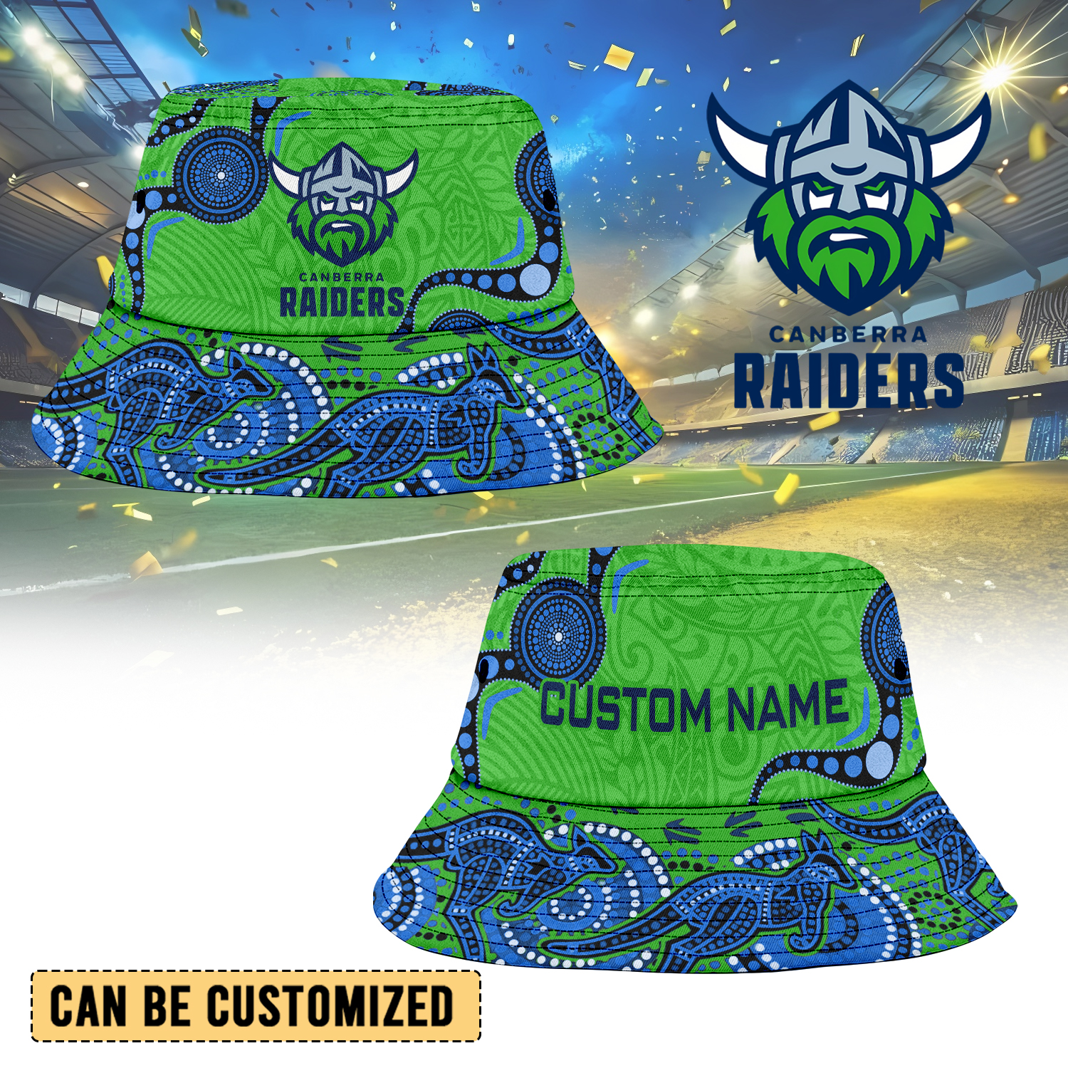 Auspiritmerch Canberra Raiders Personalized Bucket Hat Gift For Fans