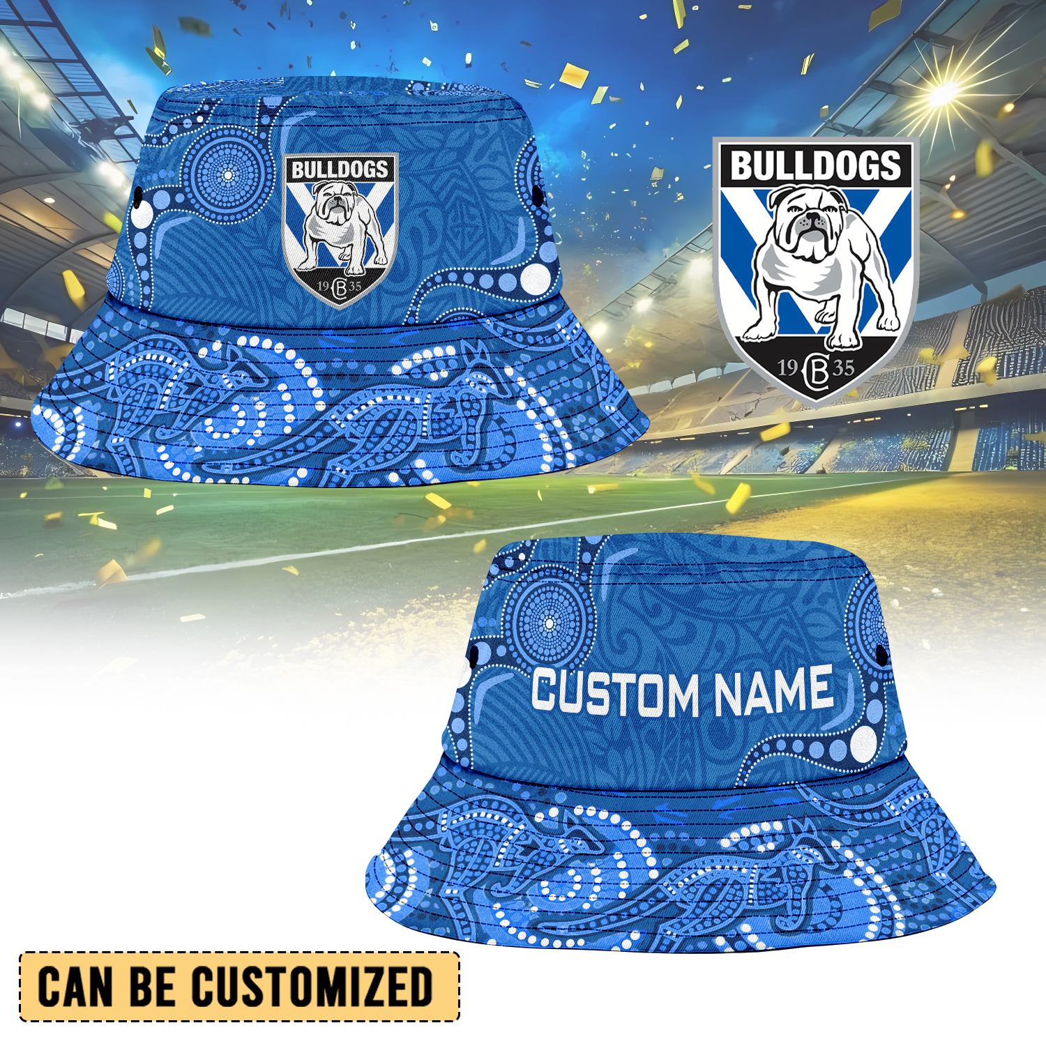 Auspiritmerch Canterbury-Bankstown Bulldogs Personalized Bucket Hat Gift For Fans
