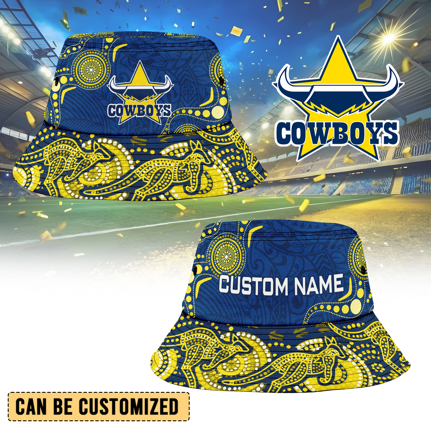 Auspiritmerch North Queensland Cowboys Personalized Bucket Hat Gift For Fans